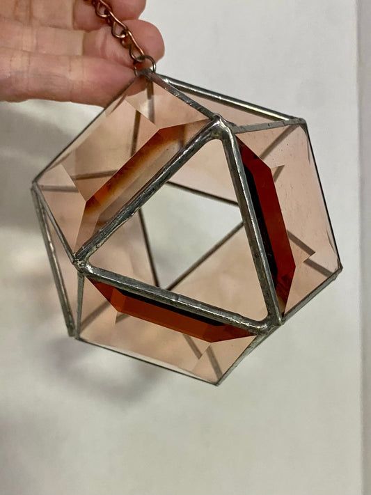 Peach Bevel | 3D Suncatcher by Hip Chick Glass