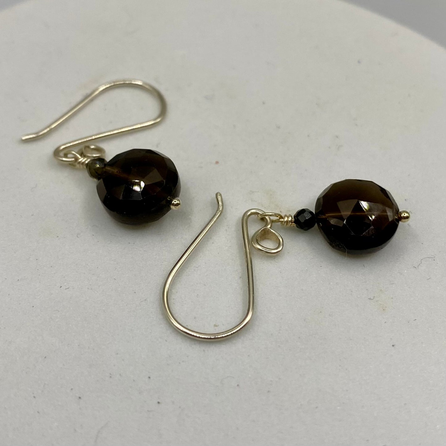 Smoky Quartz Silver Earrings by Hip Chick Glass, Sterling Silver Earrings, Handmade Gemstone Jewelry, Birthstone Gift