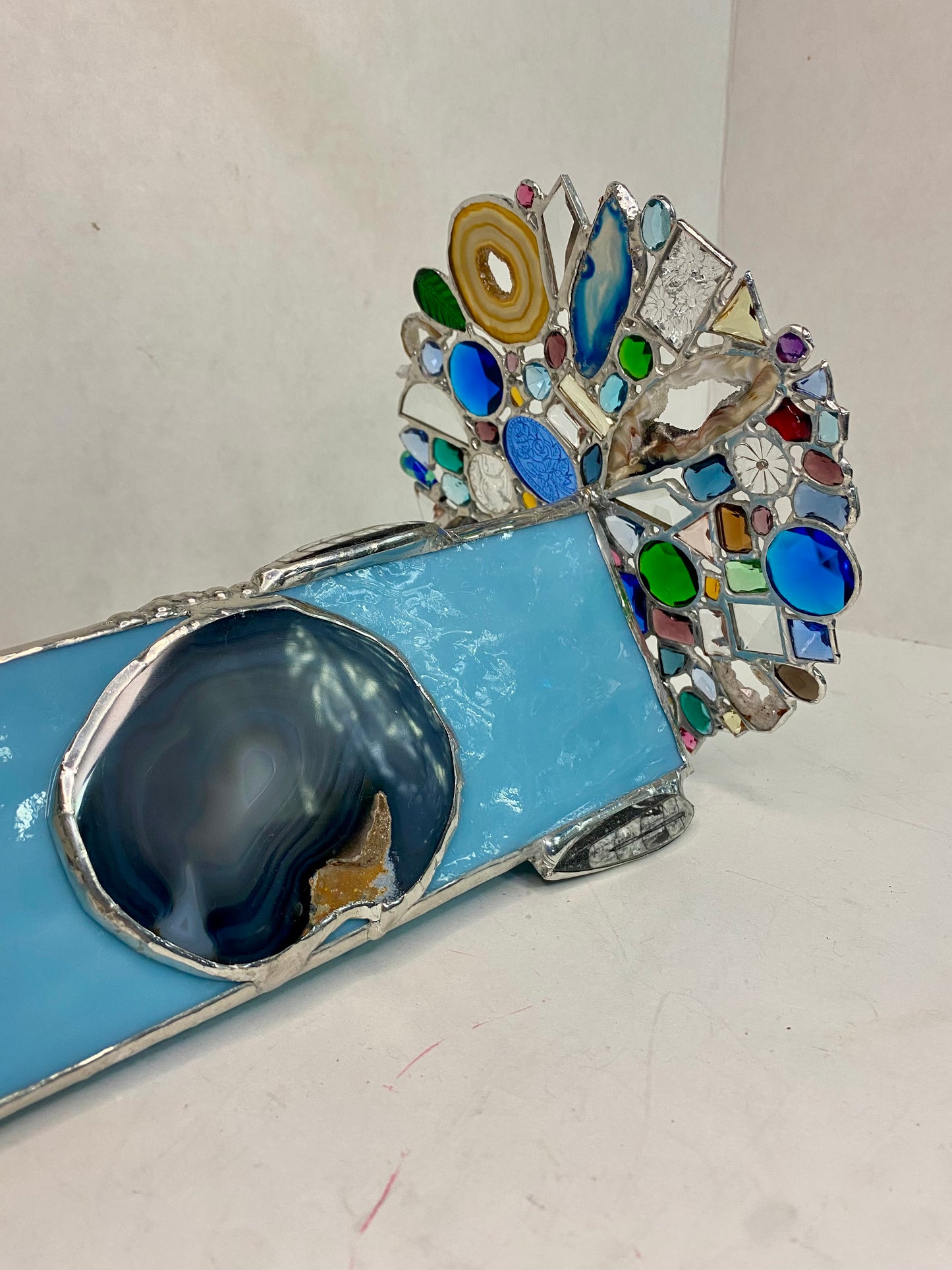 OFE TO GETTYSBURG The Blue and the Gray Stained Glass Kaleidoscope | Parlorscope | Glass Art Kaleidoscope by Hip Chick Glass, LLC | Collectors Dream| Kaleidoscope