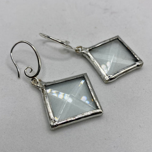Rainbow Maker Earrings | Stained Glass Earrings by Hip Chick Glass, Stained Glass Dangle Drop Earrings, Stained Glass Earrings