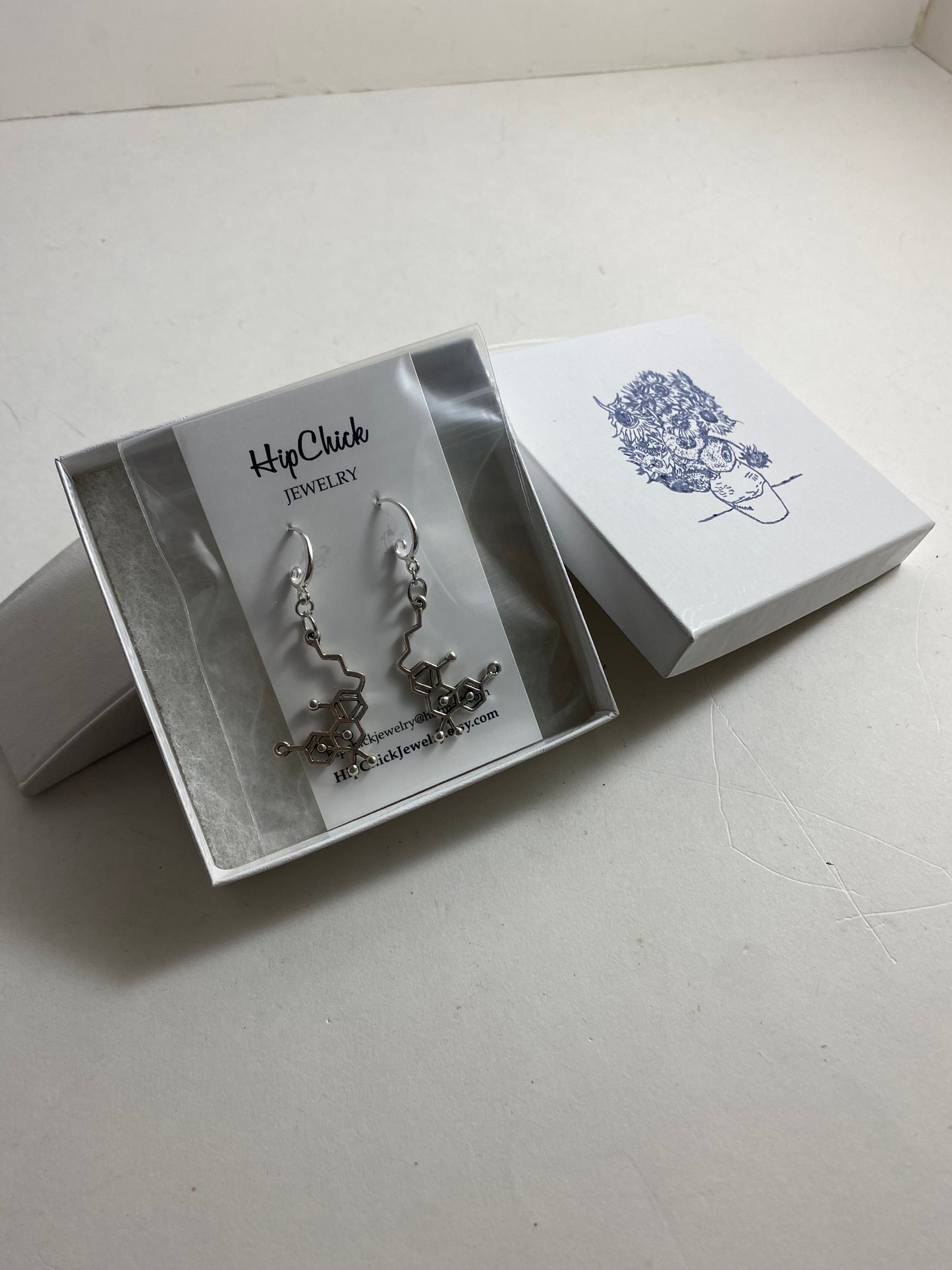 Molecule Necklace & Earrings by Hip Chick Glass, LLC, Handmade Silver Jewelry, Geek Gift, Science Gift