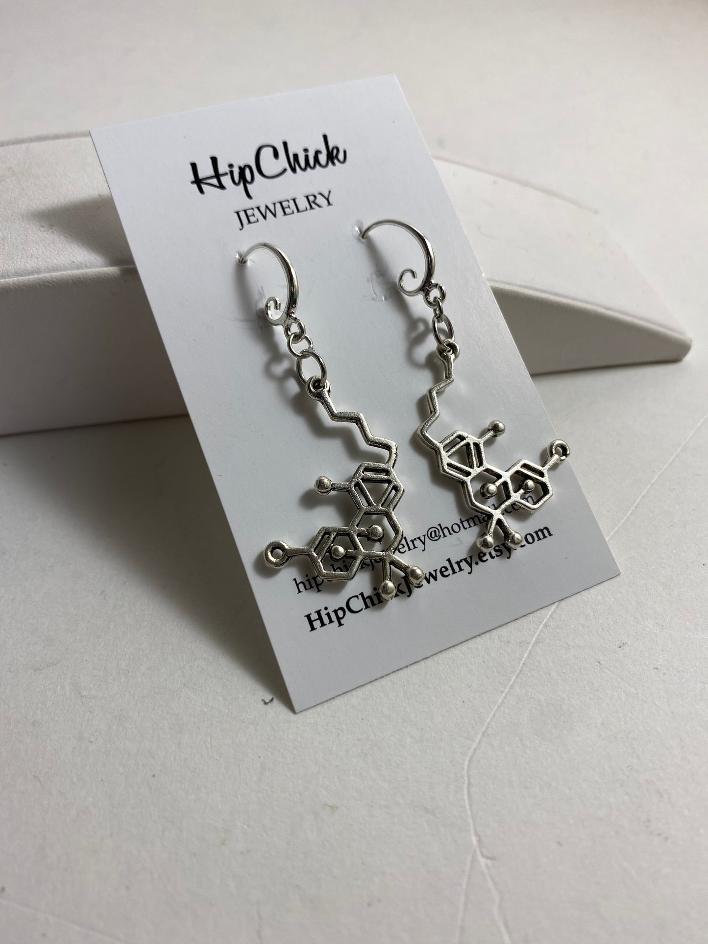 Molecule Necklace & Earrings by Hip Chick Glass, LLC, Handmade Silver Jewelry, Geek Gift, Science Gift