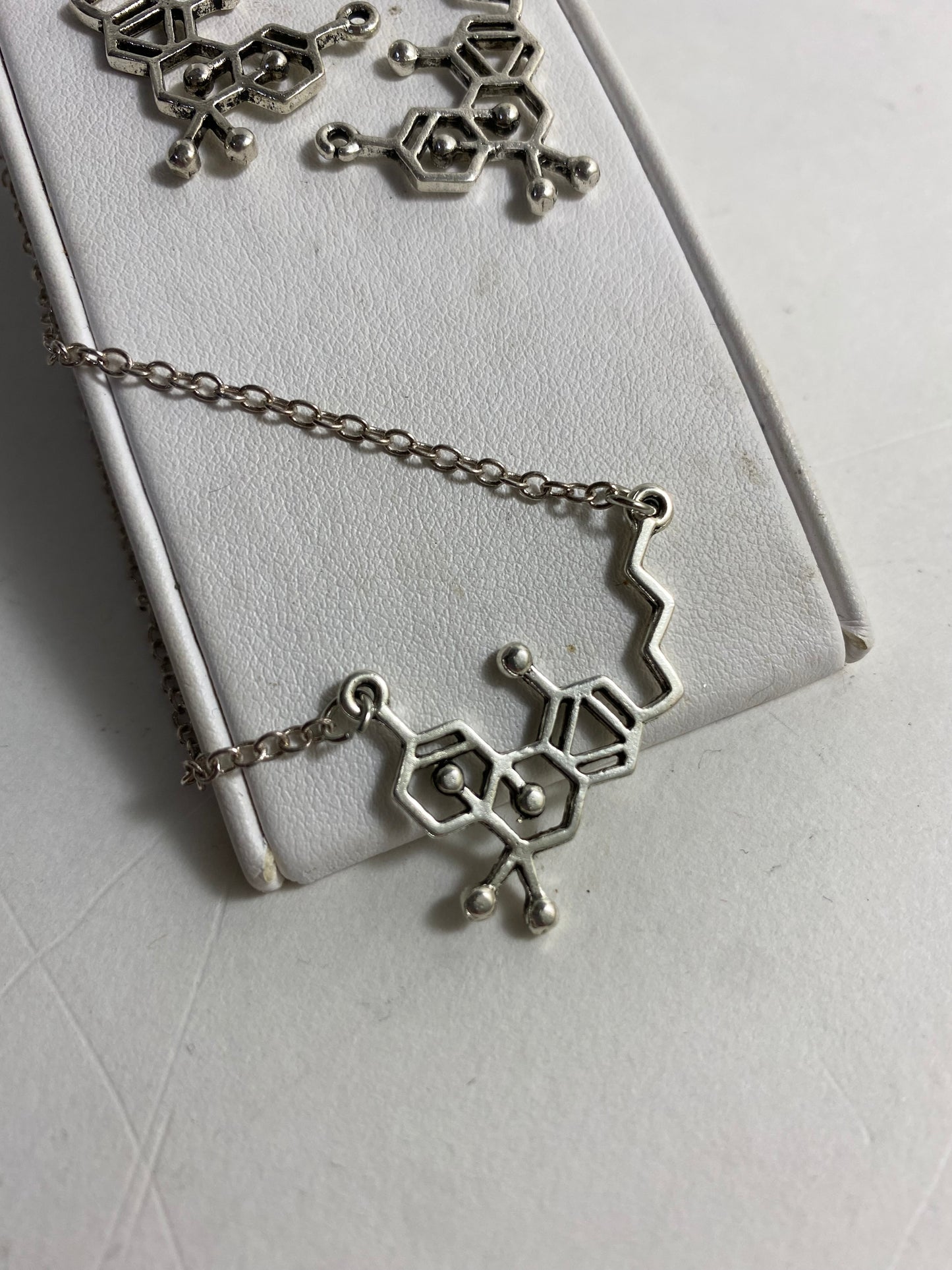 Molecule Necklace & Earrings by Hip Chick Glass, LLC, Handmade Silver Jewelry, Geek Gift, Science Gift