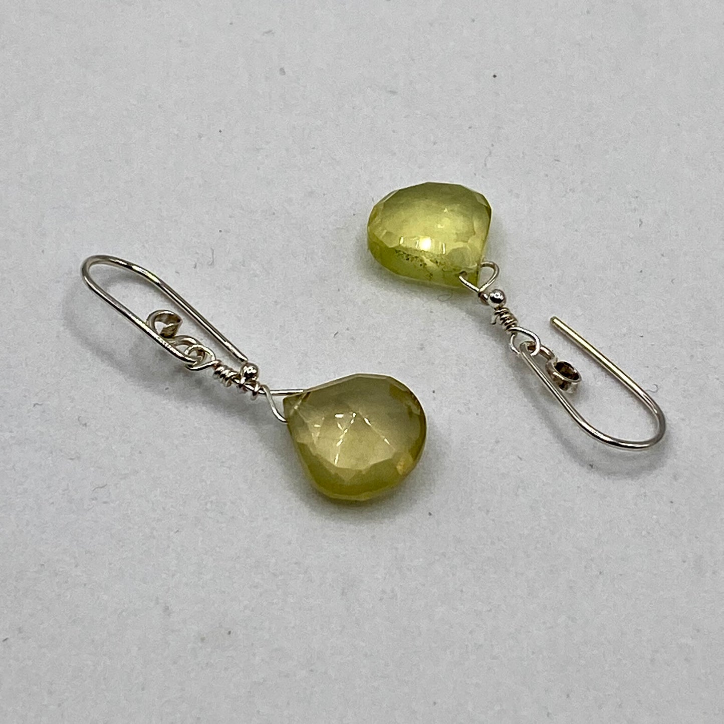 Lemon Quartz Dangle Earrings by Hip Chick Glass, Sterling Silver Earrings, Handmade Gemstone Jewelry, Handmade Jewelry Gift, Birthstone Earrings