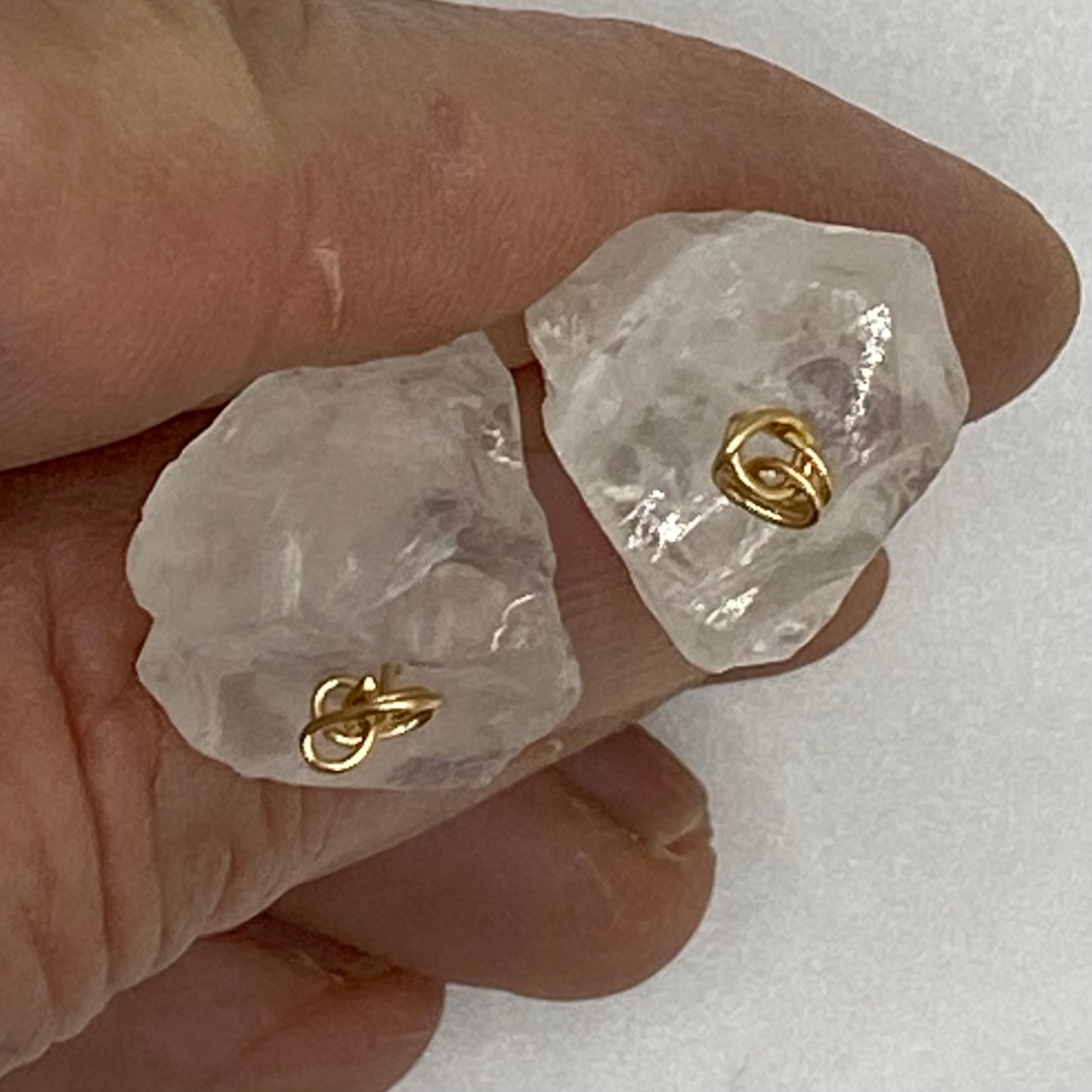 Prehnite & Raw Quartz Earrings by Hip Chick Glass, 14 Karat Gold Fill Earrings, Handmade Gemstone Jewelry, Birthstone Gift