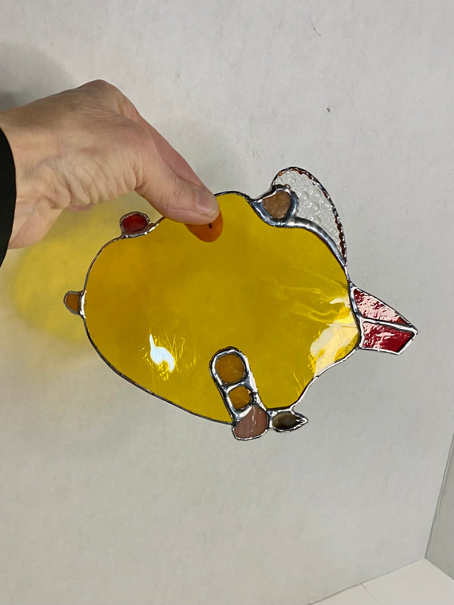 UAP | Stained Glass Suncatcher with Quartz by Hip Chick Glass, Original Design, Handmade Stained Glass Sun Catcher