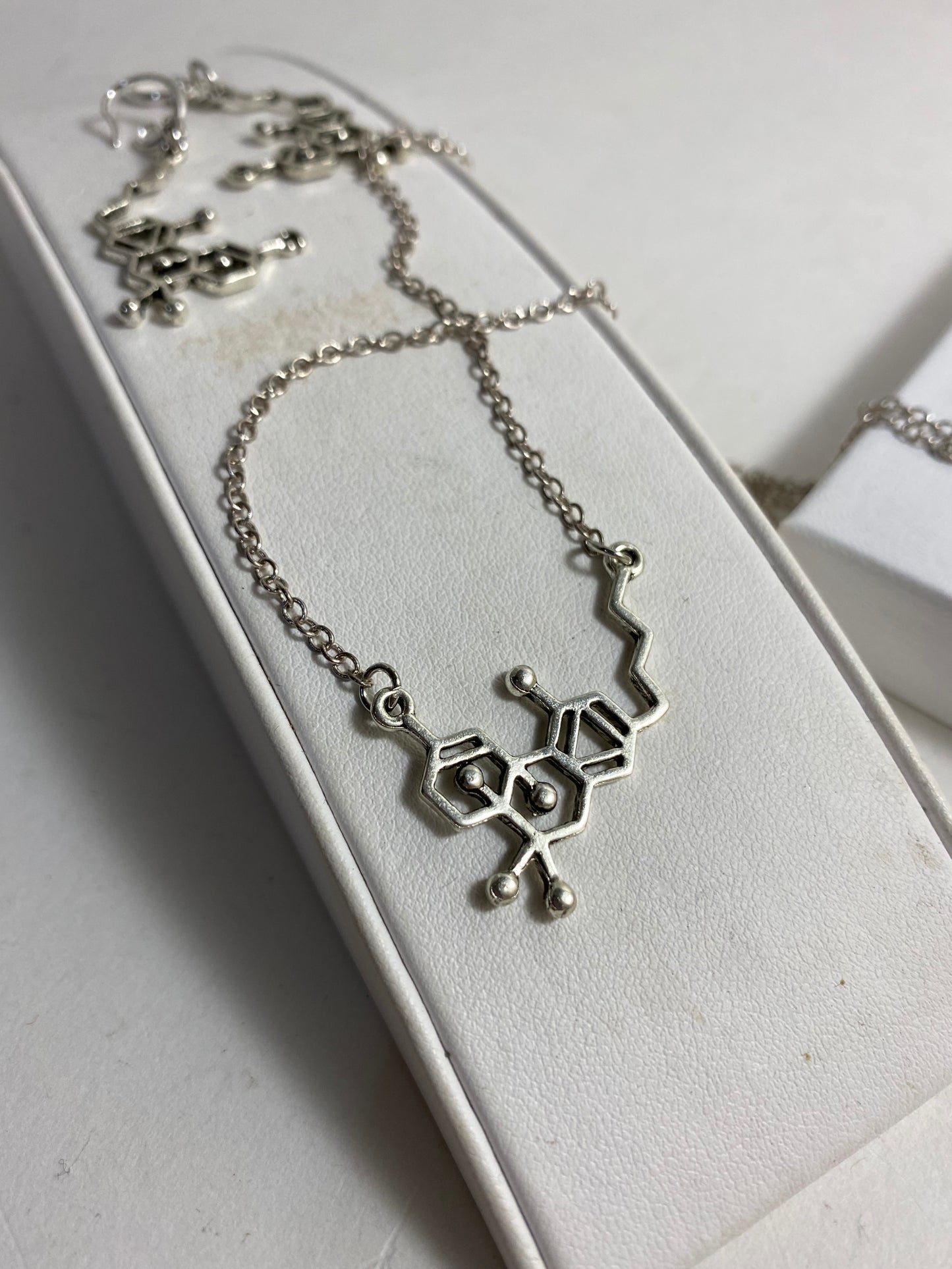 Molecule Necklace & Earrings by Hip Chick Glass, LLC, Handmade Silver Jewelry, Geek Gift, Science Gift