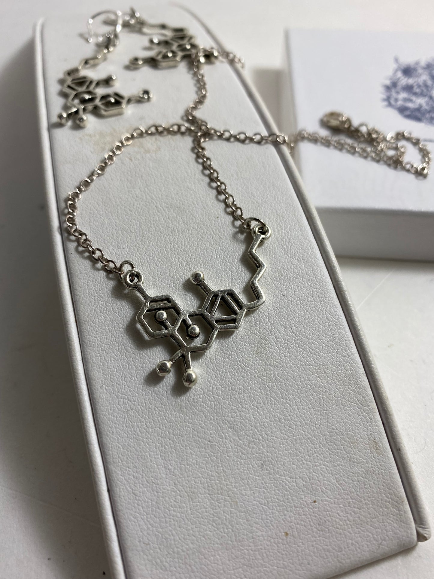 Molecule Necklace & Earrings by Hip Chick Glass, LLC, Handmade Silver Jewelry, Geek Gift, Science Gift