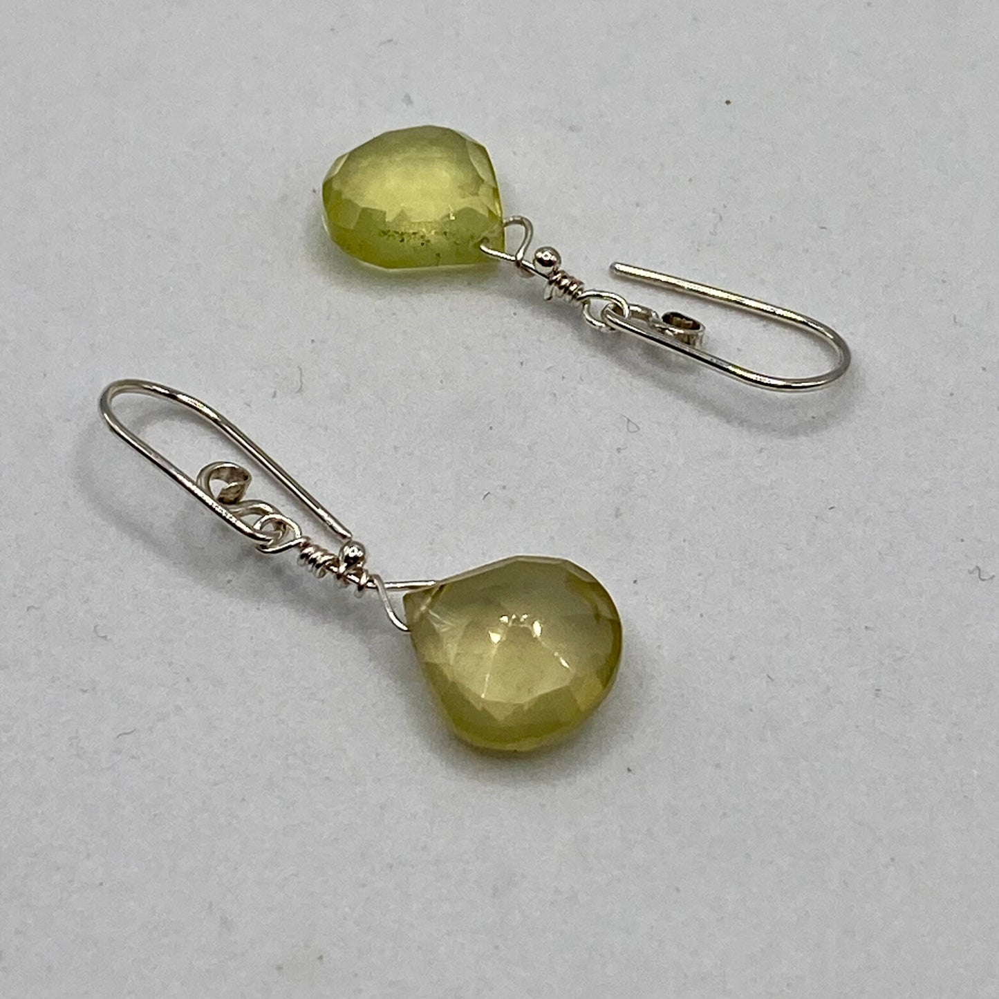 Lemon Quartz Dangle Earrings by Hip Chick Glass, Sterling Silver Earrings, Handmade Gemstone Jewelry, Handmade Jewelry Gift, Birthstone Earrings