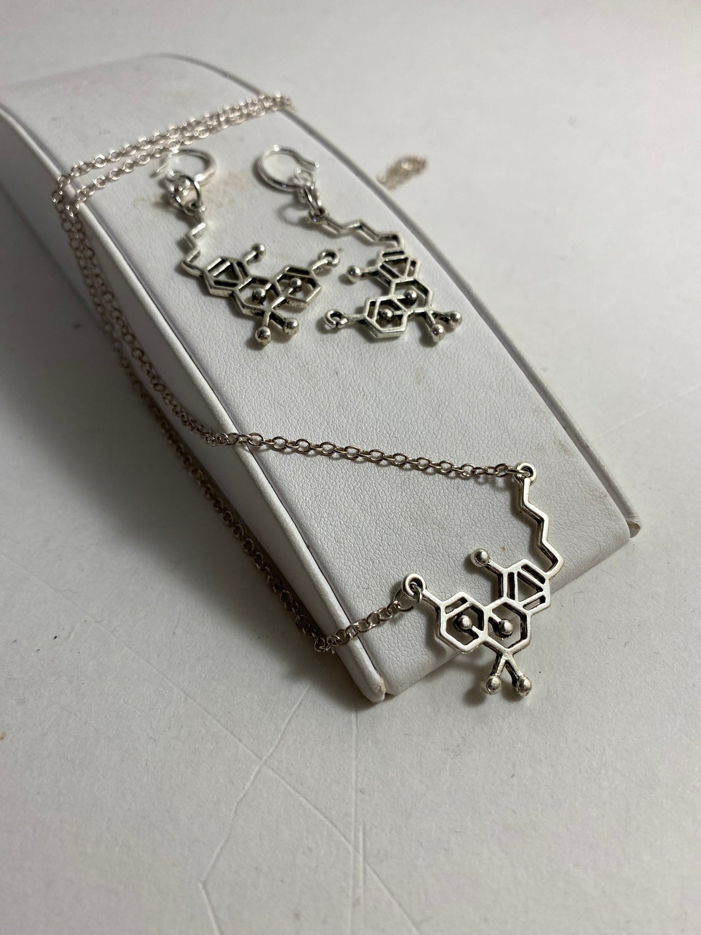 Molecule Necklace & Earrings by Hip Chick Glass, LLC, Handmade Silver Jewelry, Geek Gift, Science Gift