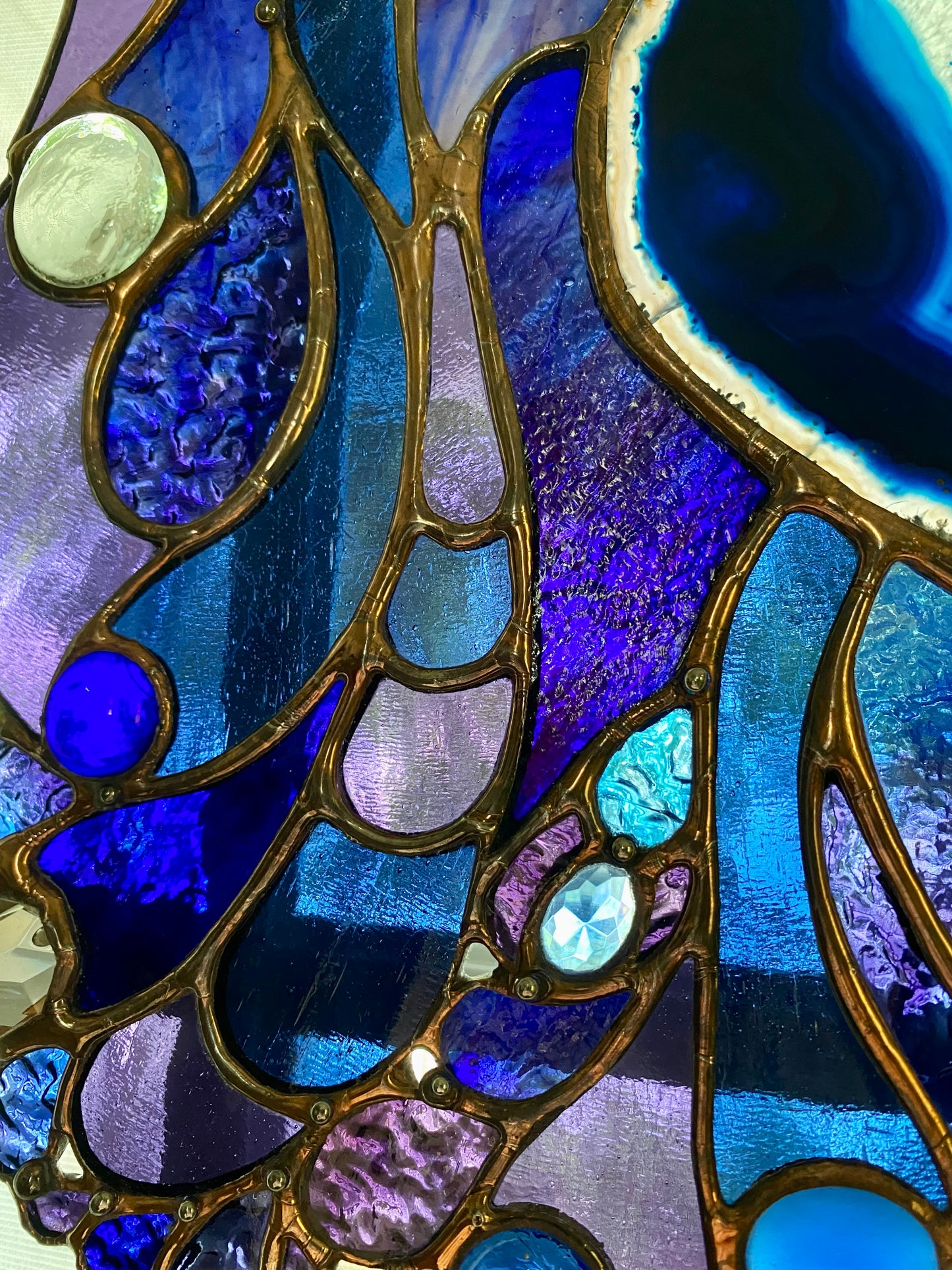 DISCORD | Stained Glass Window Panel | Glass Art Abstract Hanging Panel | Window Decor