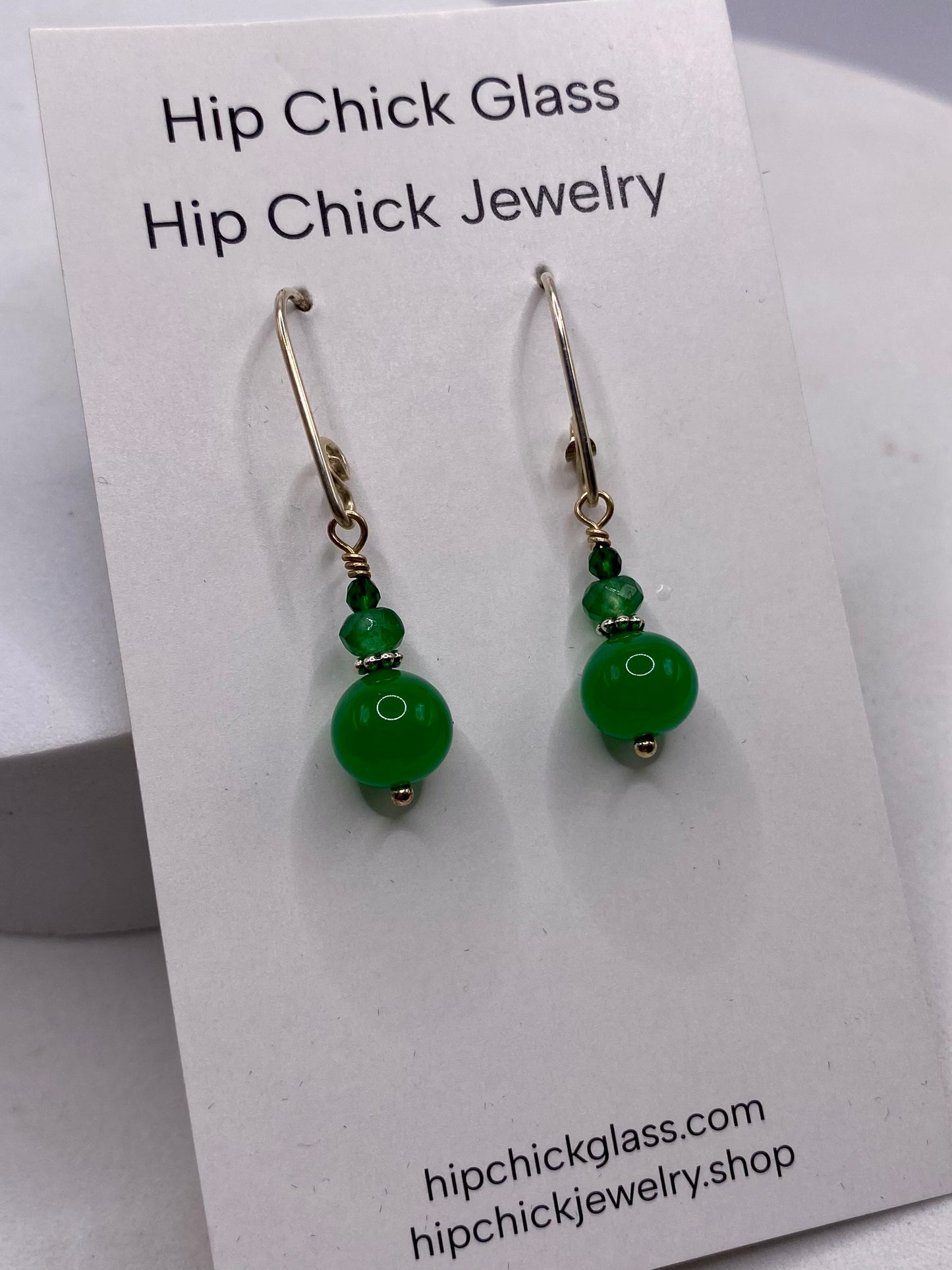 Handmade Green Agate & Peridot Sterling Silver Earrings by Hip Chick Glass, Sterling Silver Earrings, Handmade Gemstone Jewelry, Birthstone Gift