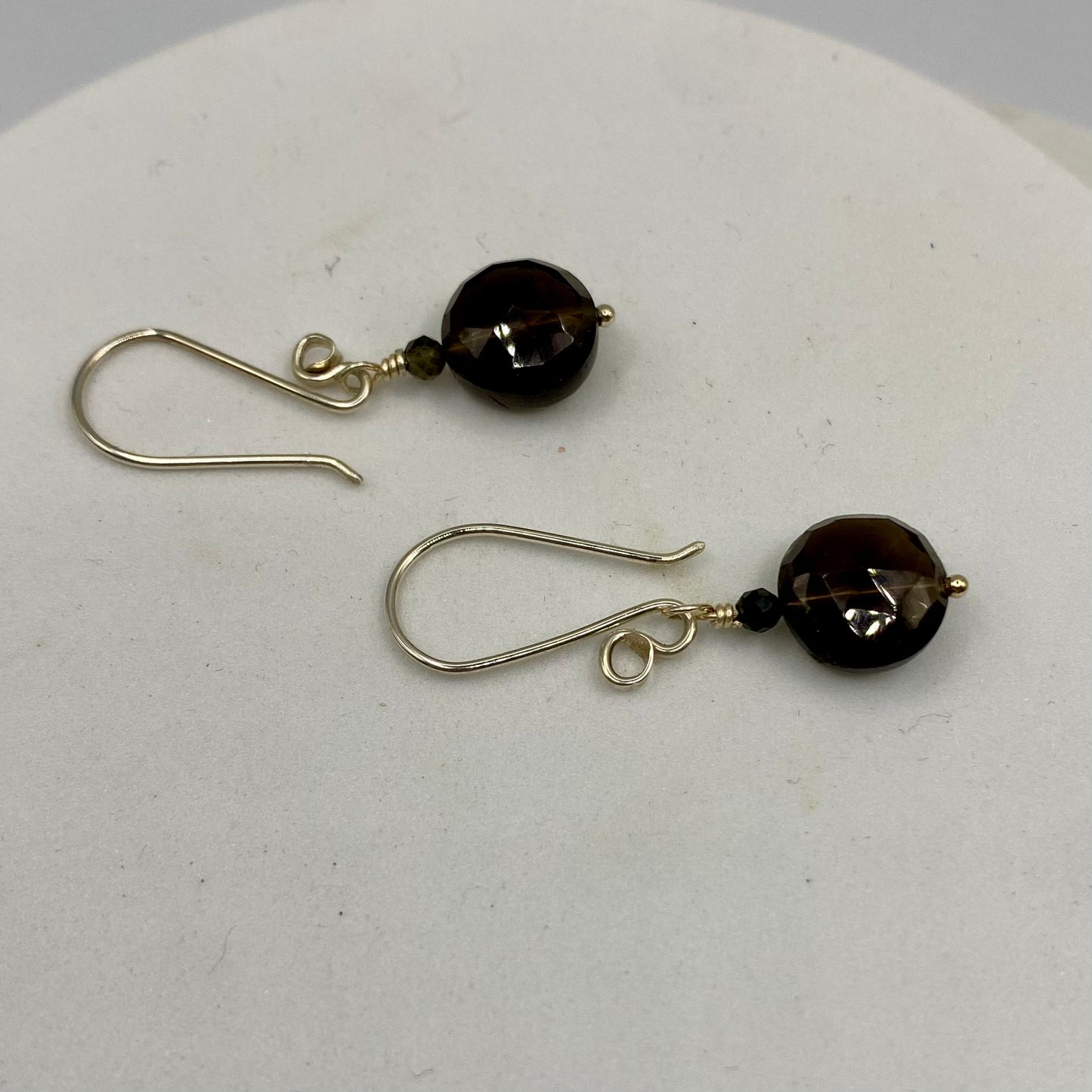 Smoky Quartz Silver Earrings by Hip Chick Glass, Sterling Silver Earrings, Handmade Gemstone Jewelry, Birthstone Gift