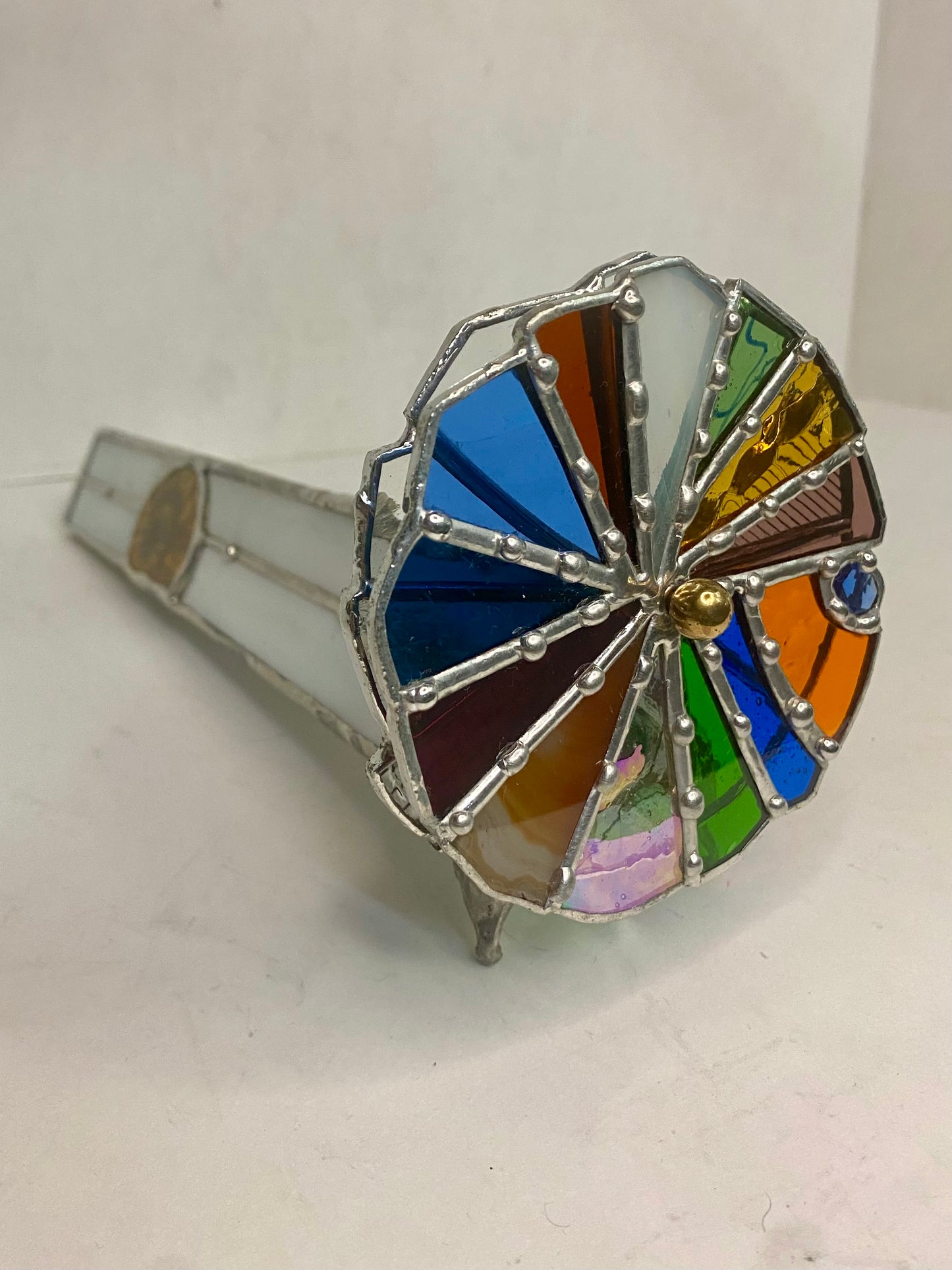 FOSSILS IN WHITE Stained Glass Kaleidoscope | Parlorscope | Glass Art Kaleidoscope by Hip Chick Glass, LLC | Collectors Dream