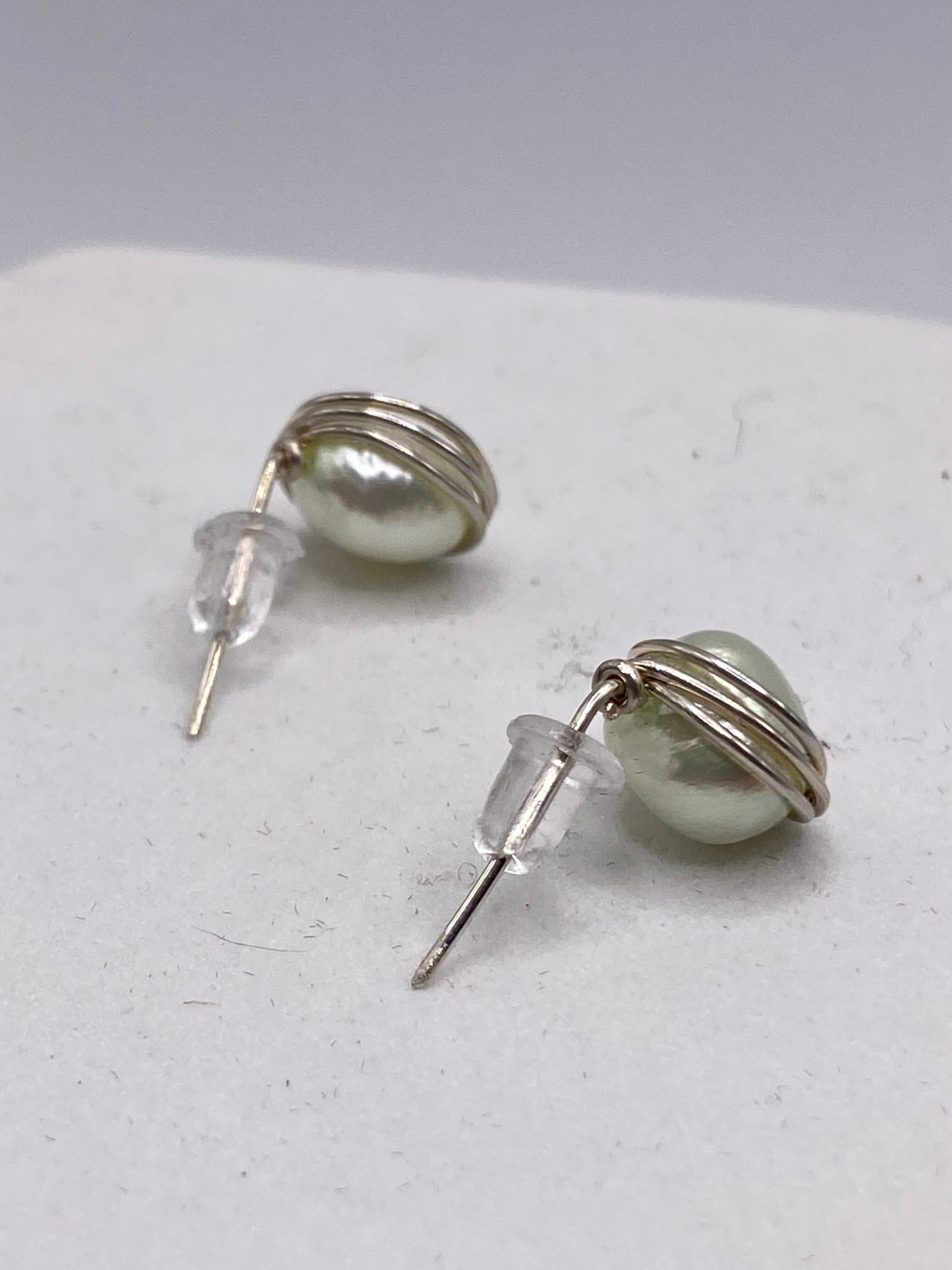 Freshwater Pearl Stud Earrings by Hip Chick Jewelry, Pearl Studs, Pearl Earrings, Silver Pearl Earrings, Handmade Earrings