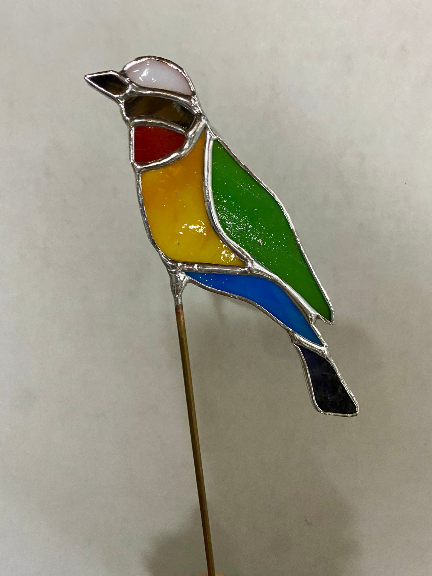 TROPICAL BIRD Plant Stake by Hip Chick Glass LLC, Stained Glass Bird, Glass Art Home Decor, Garden Art
