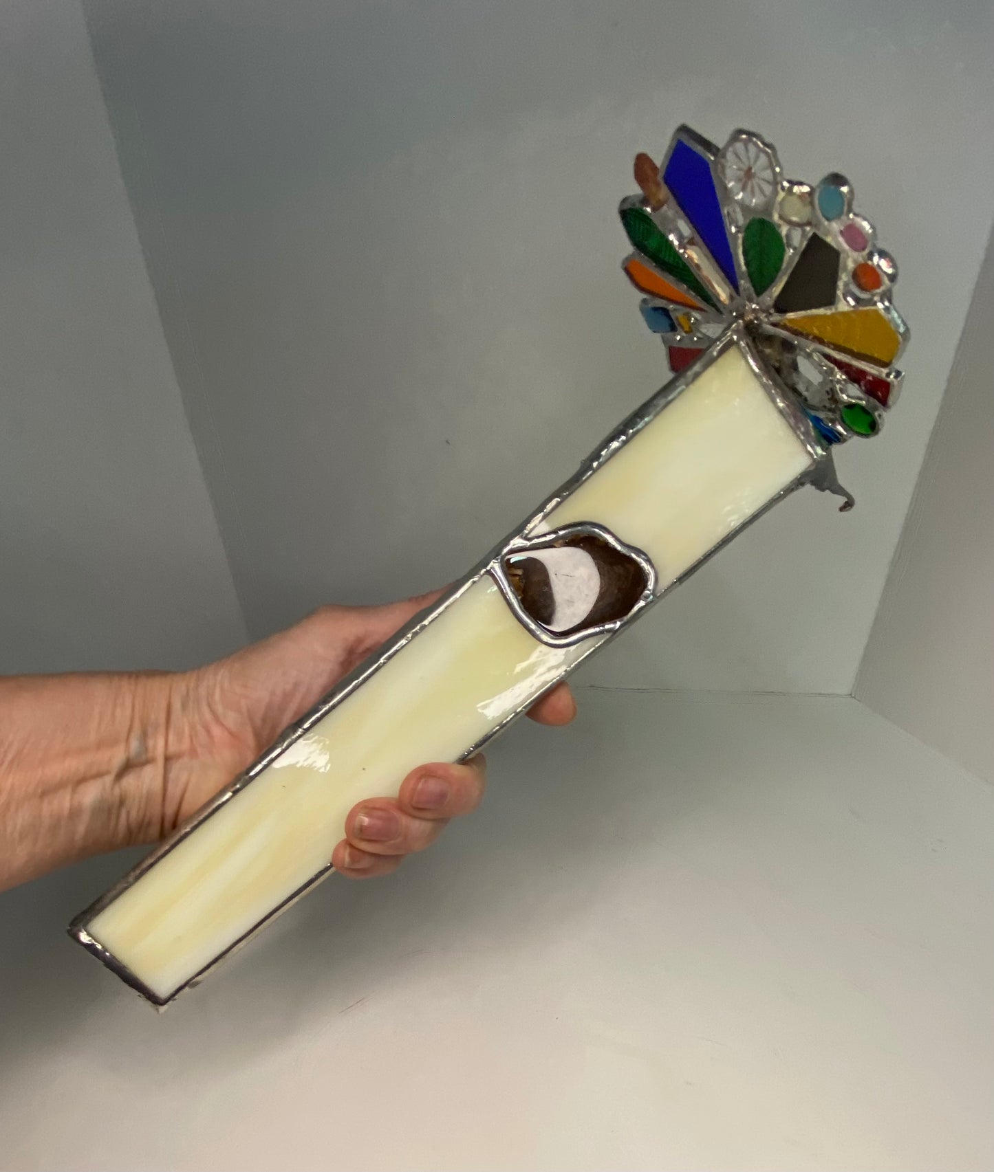 PETRIFIED WOOD Stained Glass Kaleidoscope | Parlorscope | Glass Art Kaleidoscope by Hip Chick Glass, LLC | Collectors Dream