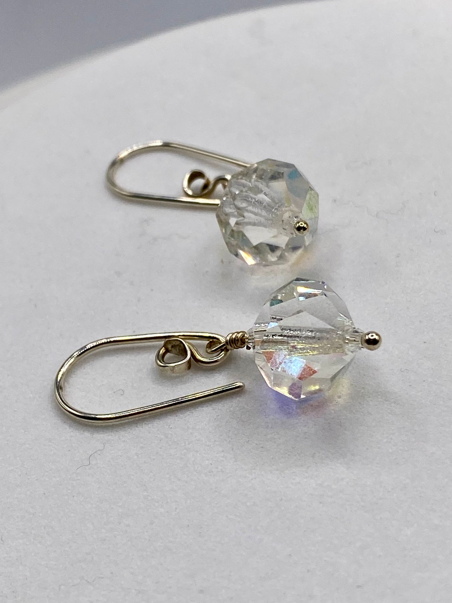 Vintage Crystal Drop Earrings by Hip Chick Glass, Sterling Silver Earrings, Handmade Gemstone Jewelry, Birthstone Gift