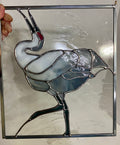 MADE TO ORDER | Dancing Sandhill Crane | Stained Glass Window Panel by Hip Chick Glass, Original Design Handmade Glass Art