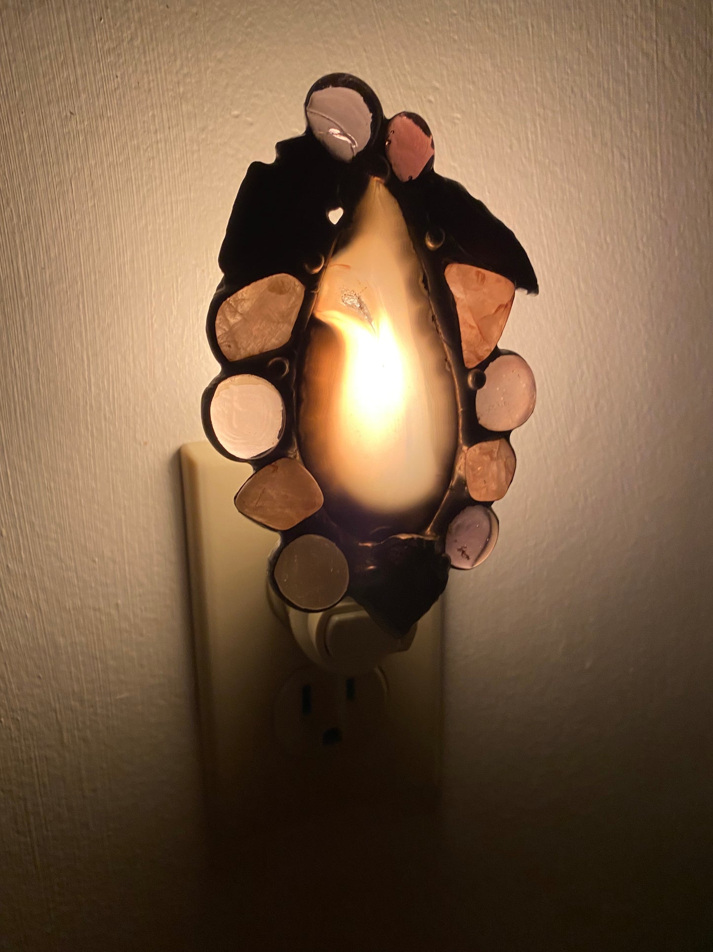 AGATE SLICE NIGHTLIGHT with Arrowheads | Gretchen Shutt | Hip Chick Glass, LLC