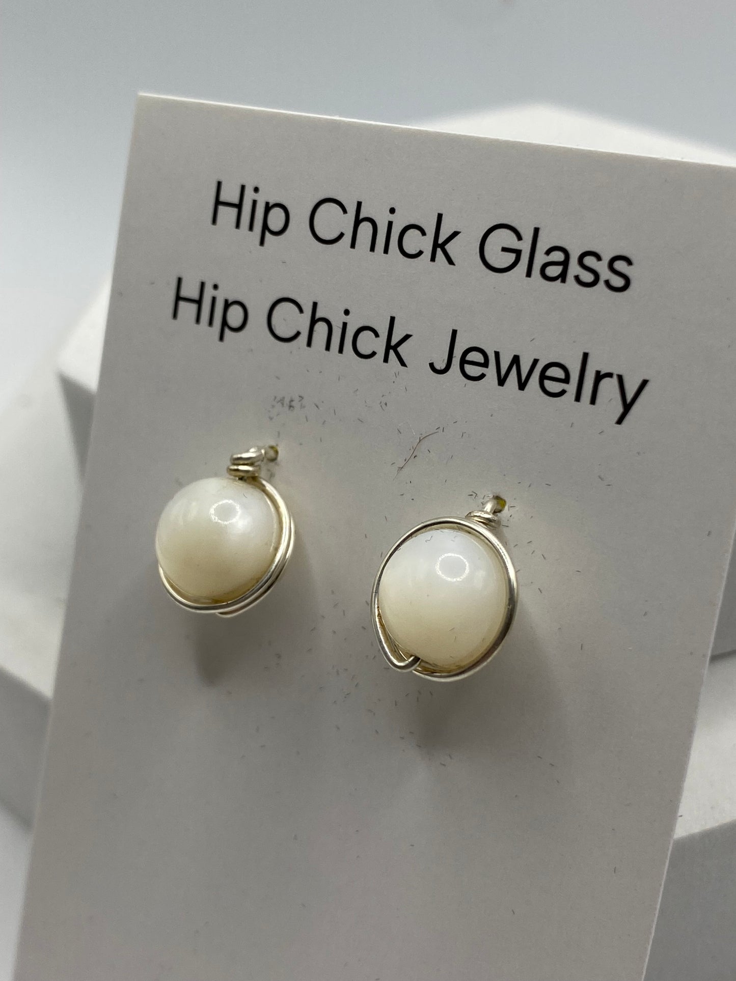 Mother of Pearl Stud Earrings by Hip Chick Jewelry, Mother of Pearl Studs, Mother of Pearl Earrings, Silver Mother of Pearl Earrings, Handmade Earrings