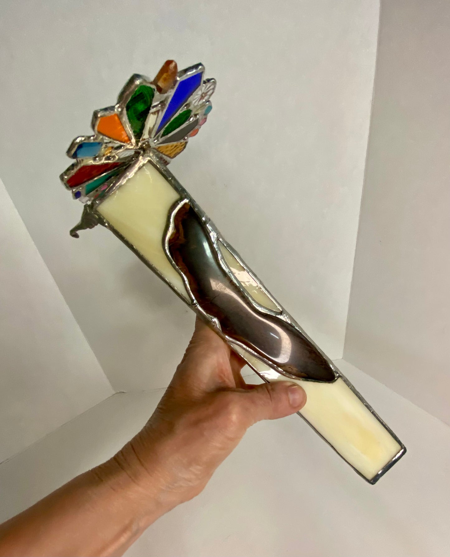 PETRIFIED WOOD Stained Glass Kaleidoscope | Parlorscope | Glass Art Kaleidoscope by Hip Chick Glass, LLC | Collectors Dream