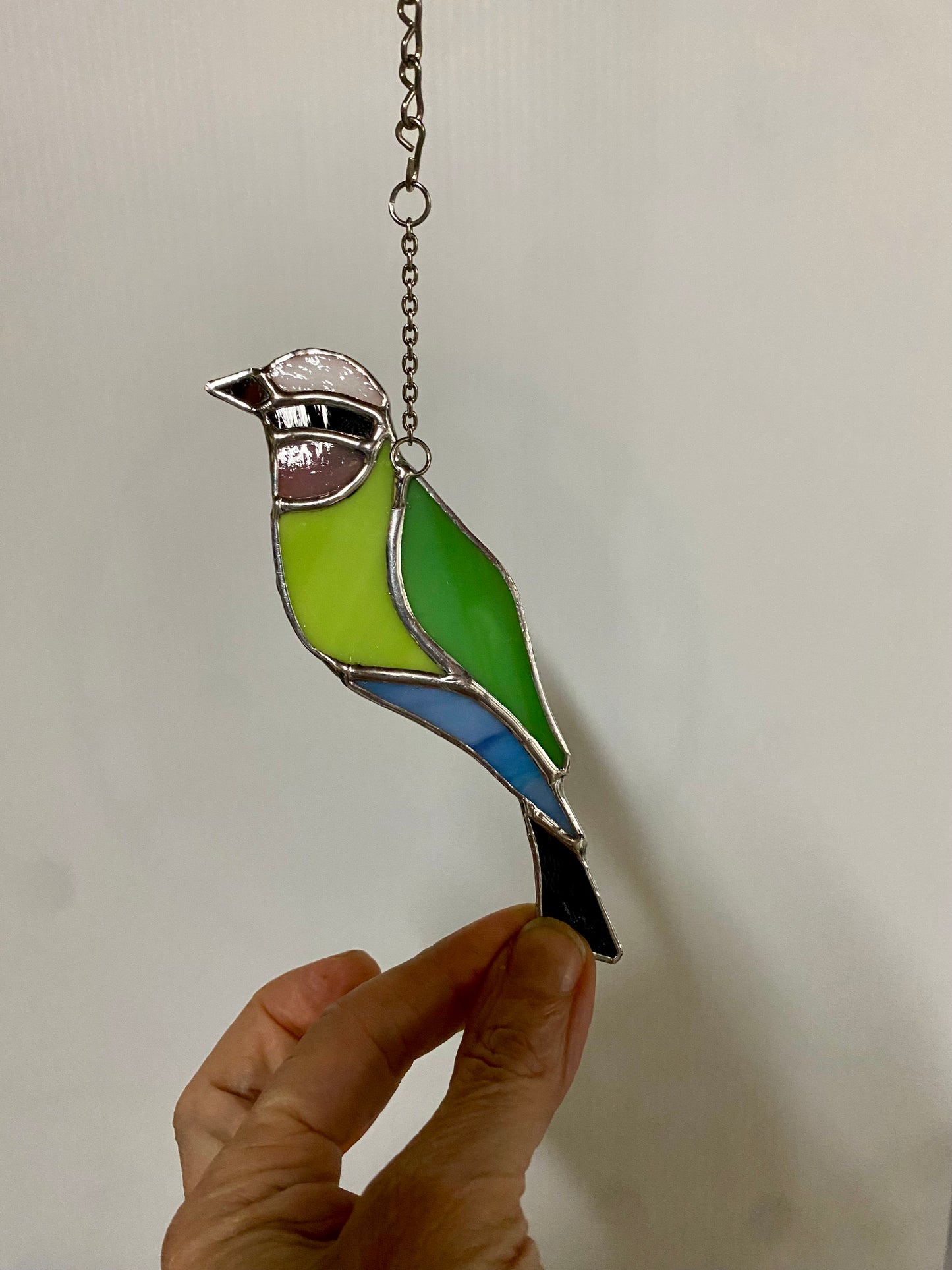 Tropical Bird Suncatcher | Stained Glass Suncatcher by Hip Chick Glass, LLC, Glass Sun Catcher, Colorful Bird Suncatcher
