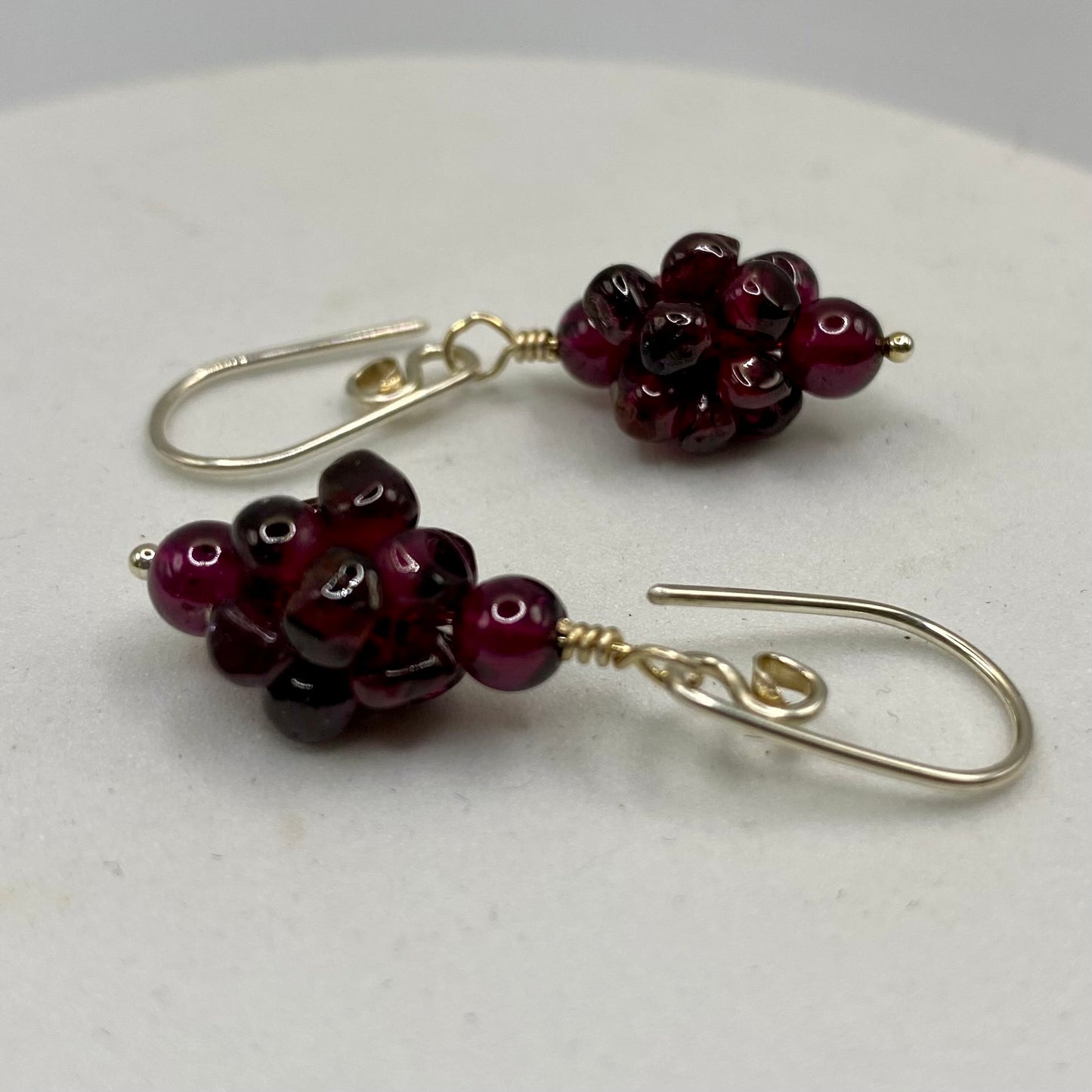 Garnet & Sterling Silver Earrings by Hip Chick Glass, Sterling Silver Earrings, Handmade Gemstone Jewelry, Birthstone Gift