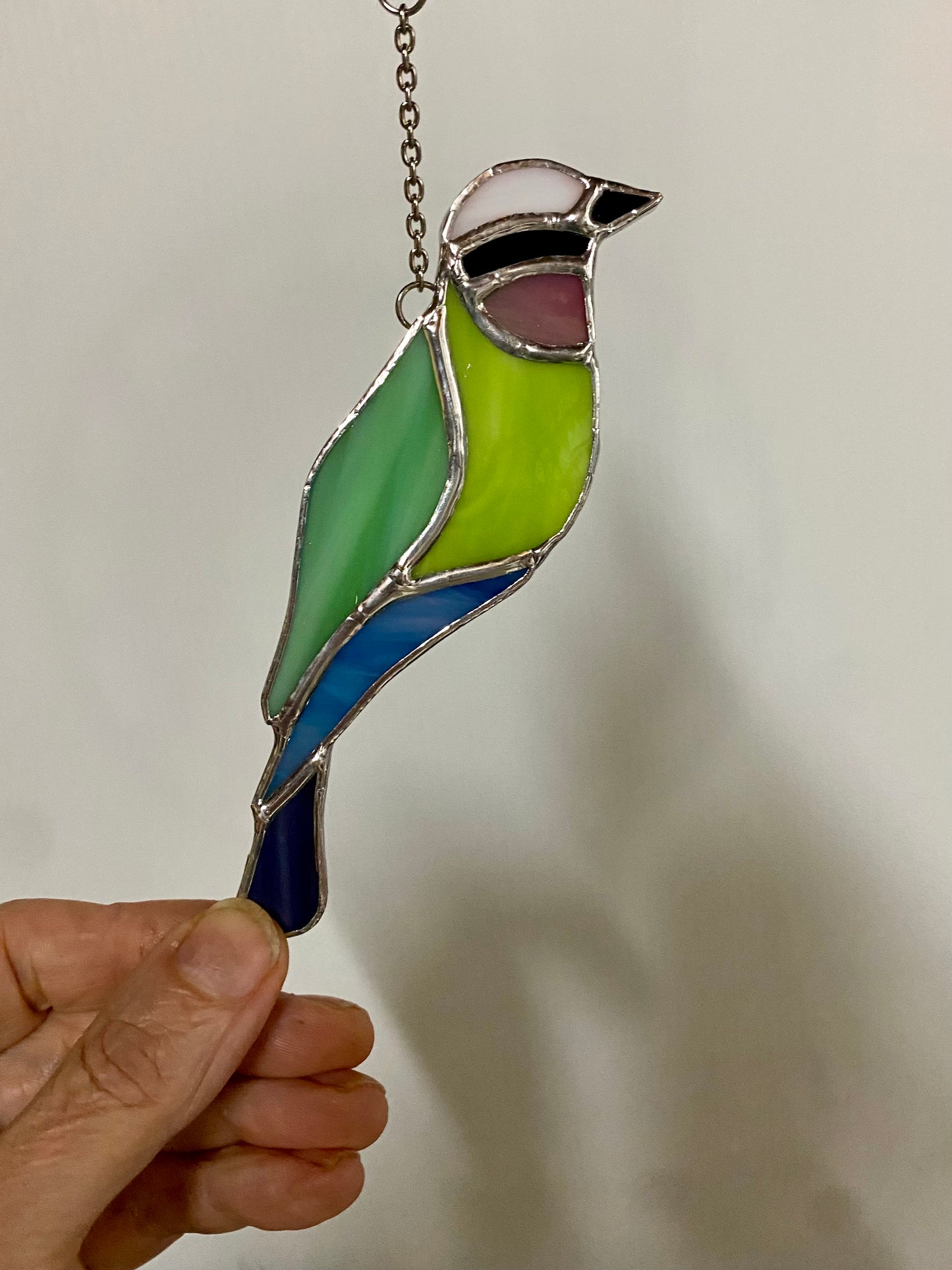 Tropical Bird Suncatcher | Stained Glass Suncatcher by Hip Chick Glass, LLC, Glass Sun Catcher, Colorful Bird Suncatcher