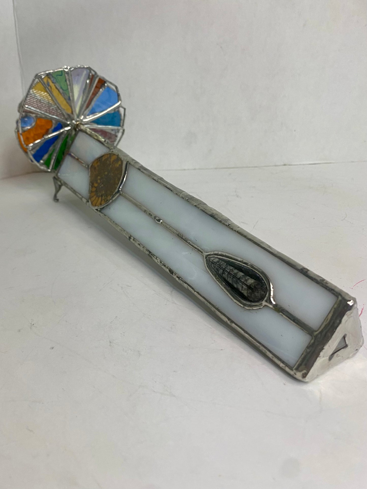 FOSSILS IN WHITE Stained Glass Kaleidoscope | Parlorscope | Glass Art Kaleidoscope by Hip Chick Glass, LLC | Collectors Dream