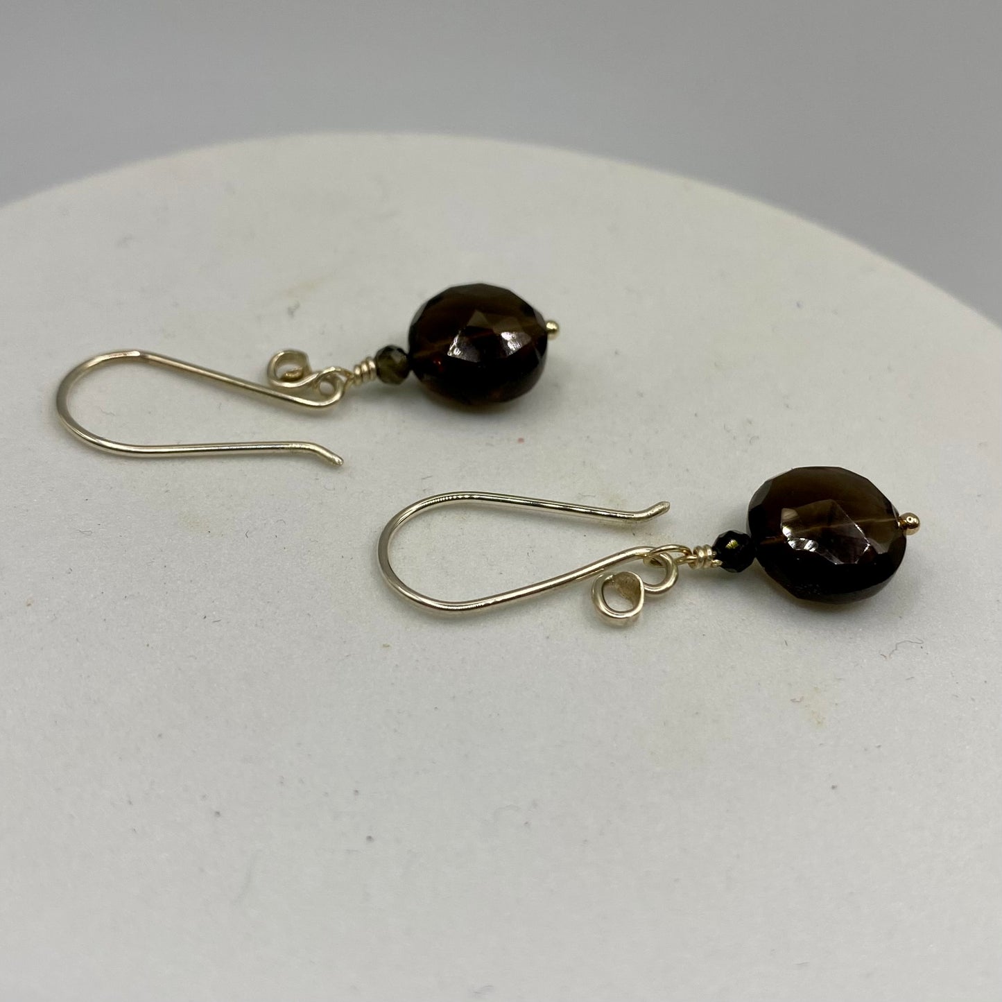 Smoky Quartz Silver Earrings by Hip Chick Glass, Sterling Silver Earrings, Handmade Gemstone Jewelry, Birthstone Gift