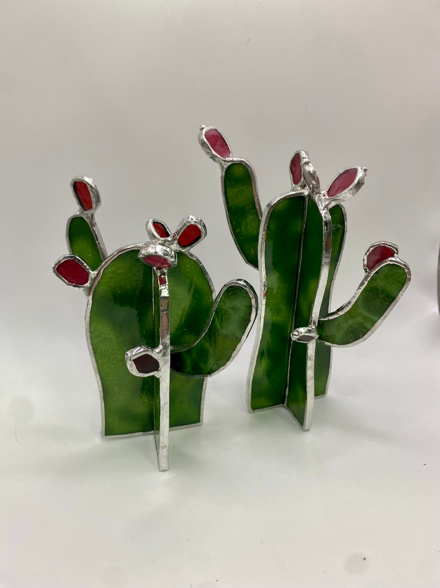 Saguaro Cactus in Bloom Stained Glass Home Decor by Hip Chick Glass