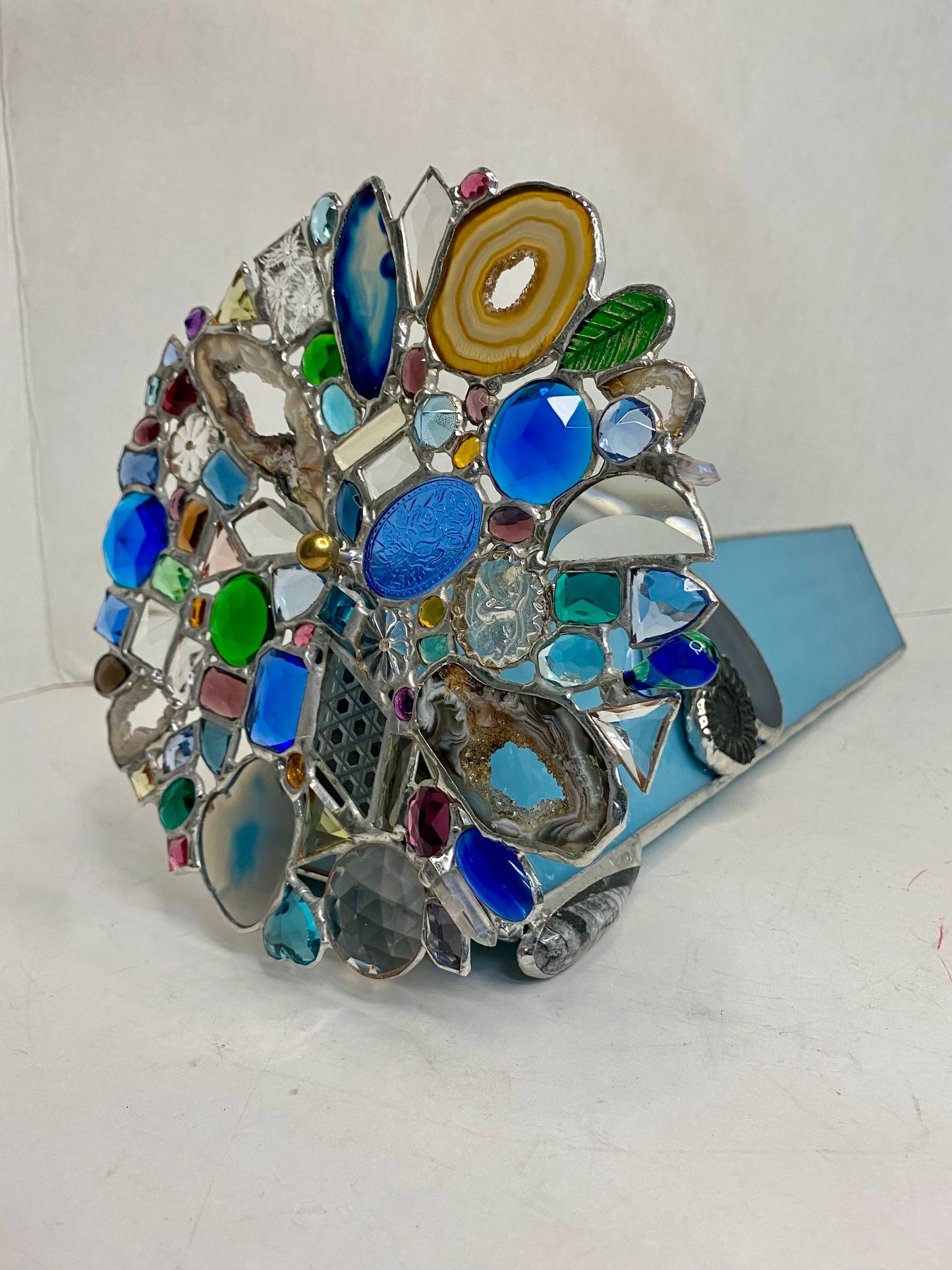 OFE TO GETTYSBURG The Blue and the Gray Stained Glass Kaleidoscope | Parlorscope | Glass Art Kaleidoscope by Hip Chick Glass, LLC | Collectors Dream| Kaleidoscope
