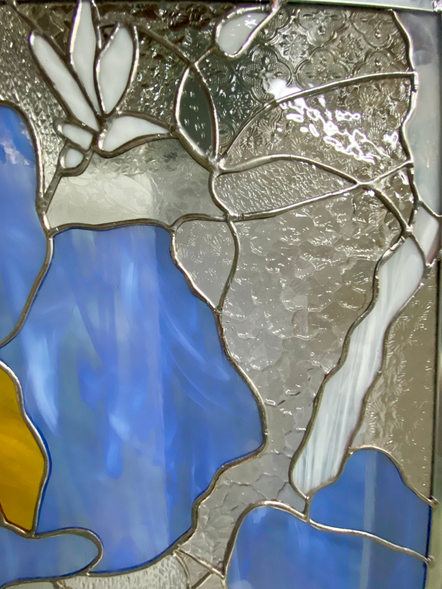 Himalayan Blue Poppies | Stained Glass Window Panel by Hip Chick Glass, LLC, Original Handmade Glass Art