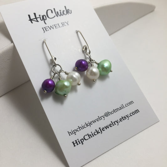 Dangle Earrings by Hip Chick Glass, Sterling Silver Earrings, Handmade Gemstone Jewelry, Birthstone Gift