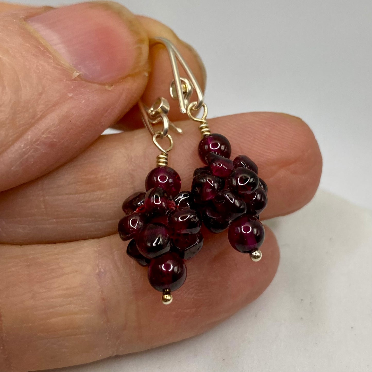 Garnet & Sterling Silver Earrings by Hip Chick Glass, Sterling Silver Earrings, Handmade Gemstone Jewelry, Birthstone Gift