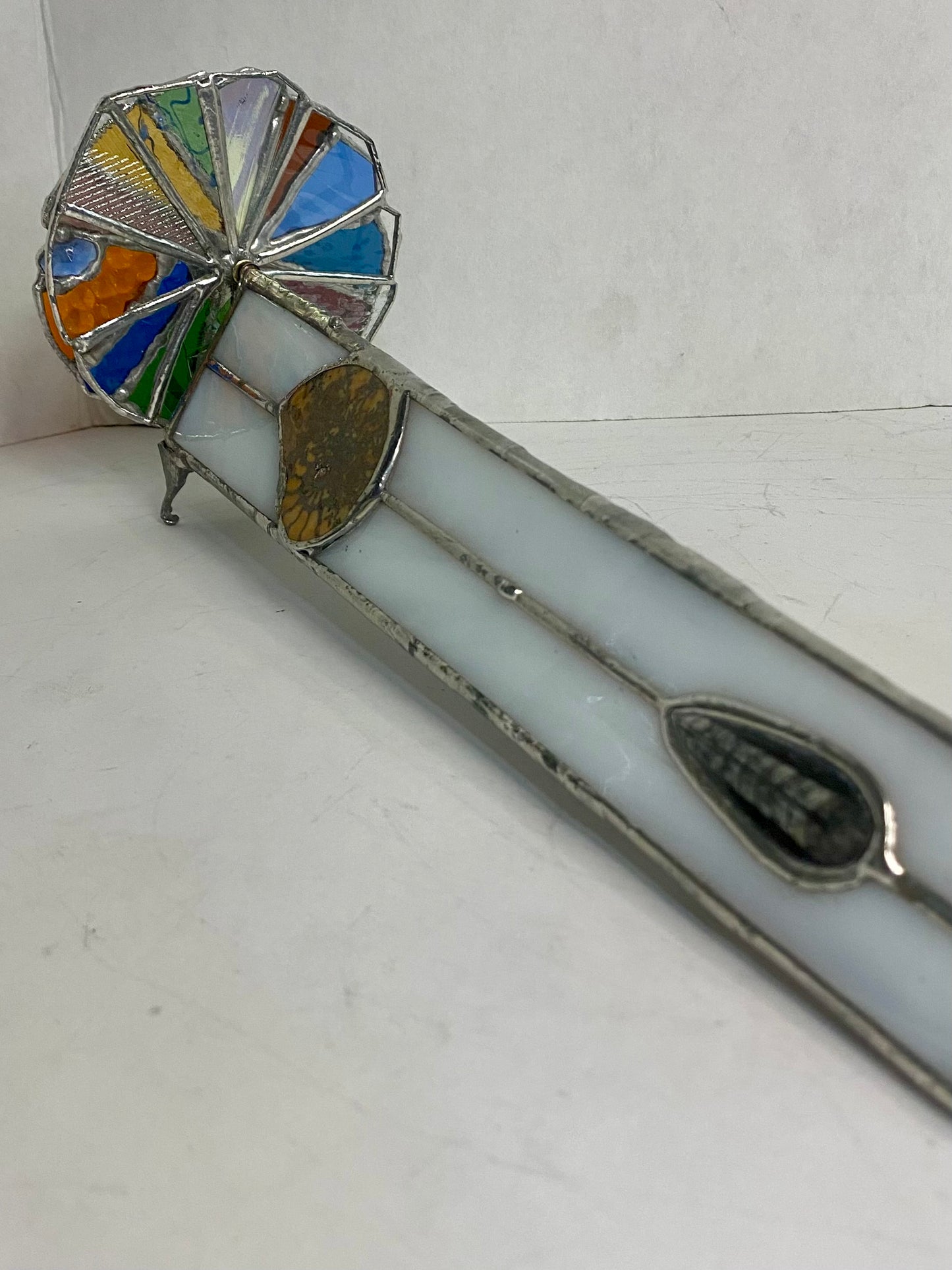 FOSSILS IN WHITE Stained Glass Kaleidoscope | Parlorscope | Glass Art Kaleidoscope by Hip Chick Glass, LLC | Collectors Dream