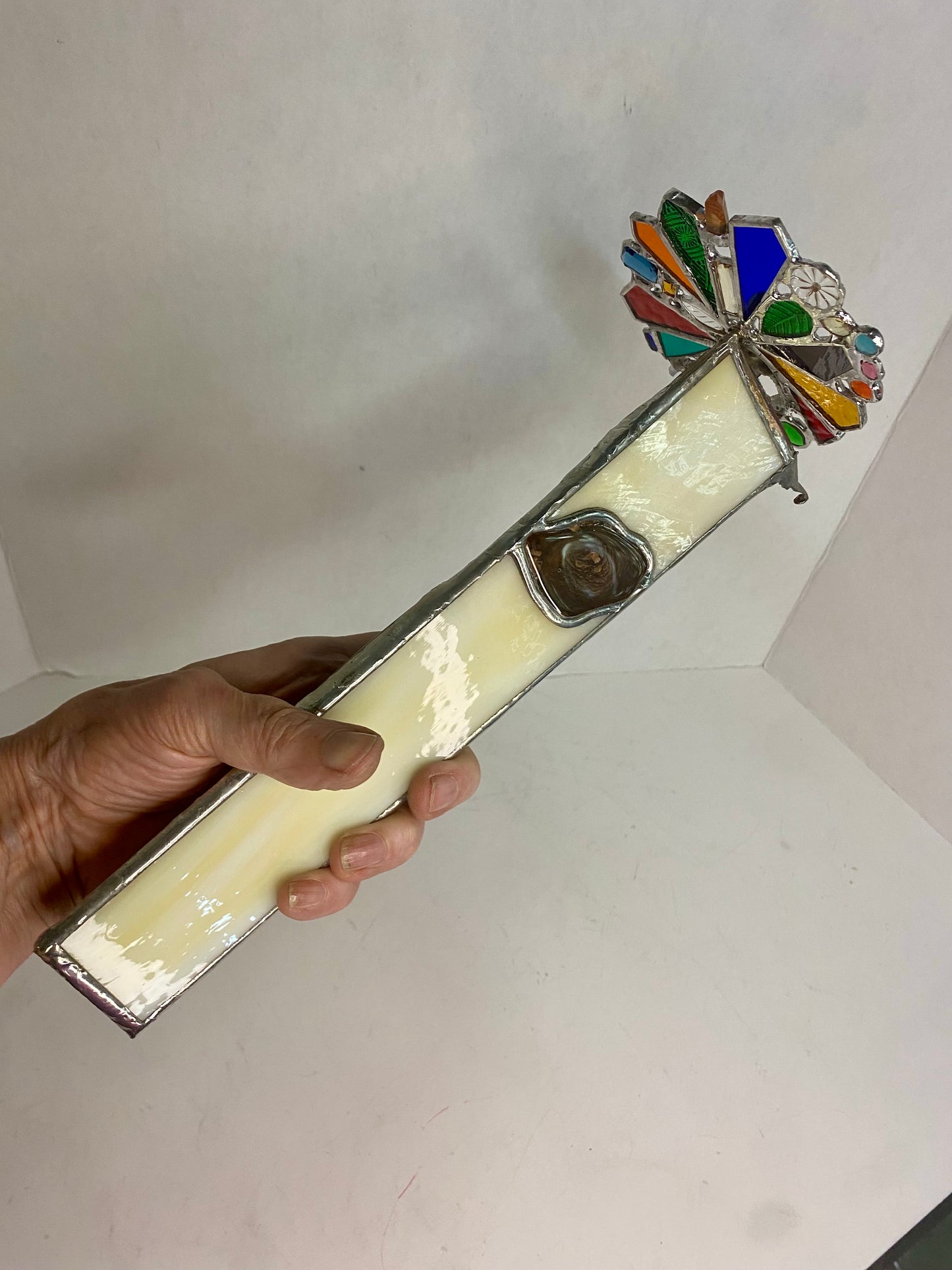 PETRIFIED WOOD Stained Glass Kaleidoscope | Parlorscope | Glass Art Kaleidoscope by Hip Chick Glass, LLC | Collectors Dream