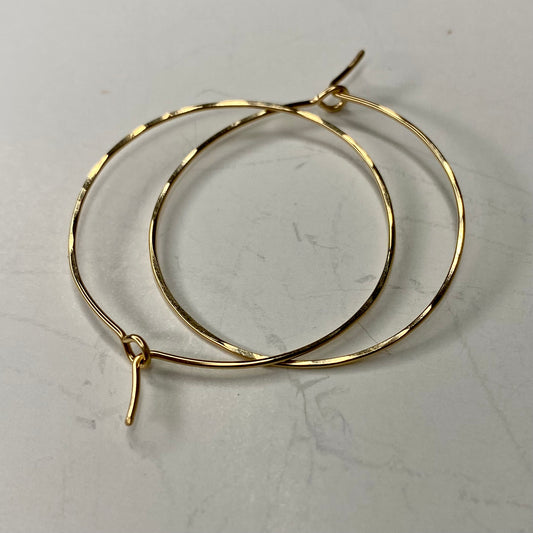 Hammered Hoop Earrings by Hip Chick Glass, Sterling Silver Hoop Earrings, Gold Fill Hoop Earrings, Handmade Hoop Earrings