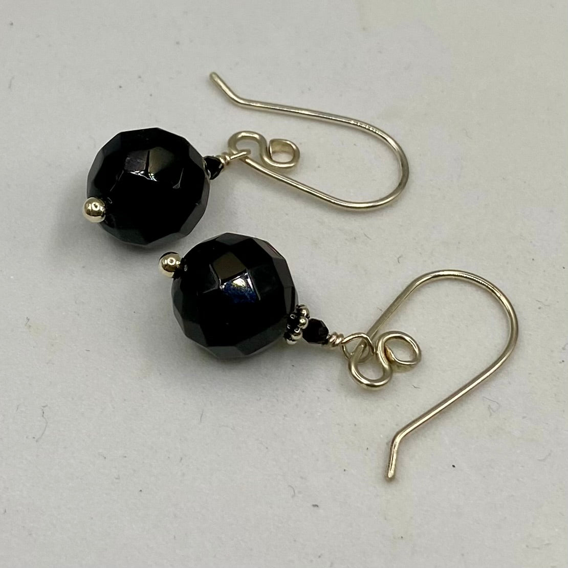 Black Onyx & Spinel Silver Earrings by Hip Chick Glass, Sterling Silver Earrings, Handmade Gemstone Jewelry, Birthstone Gift