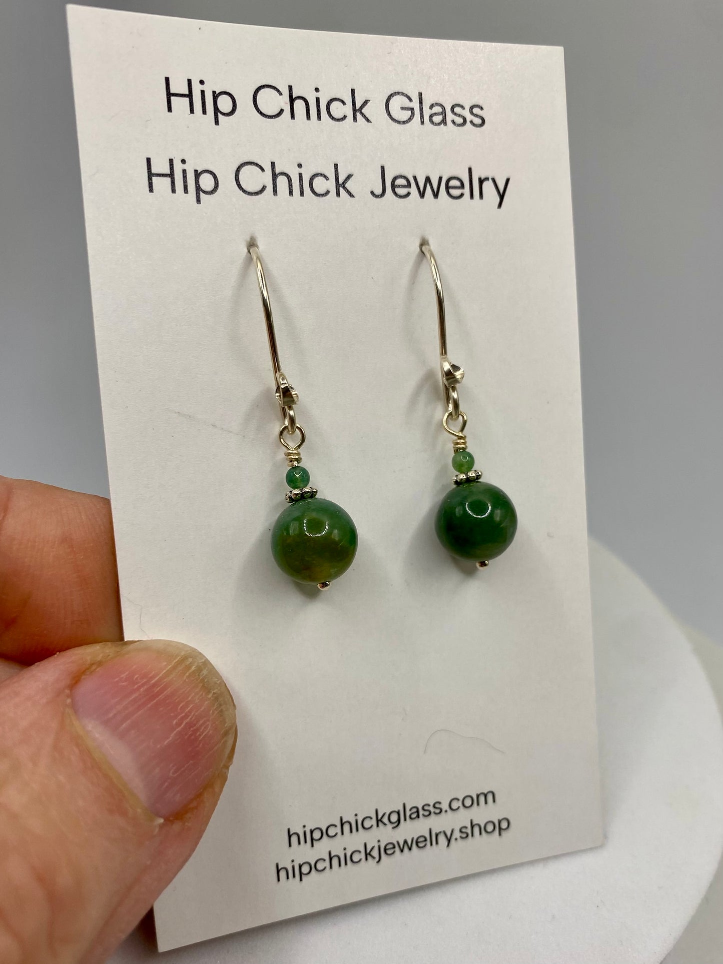 Green Rhodochrosite & Silver Earrings by Hip Chick Glass, Sterling Silver Earrings, Handmade Gemstone Jewelry, Birthstone Gift