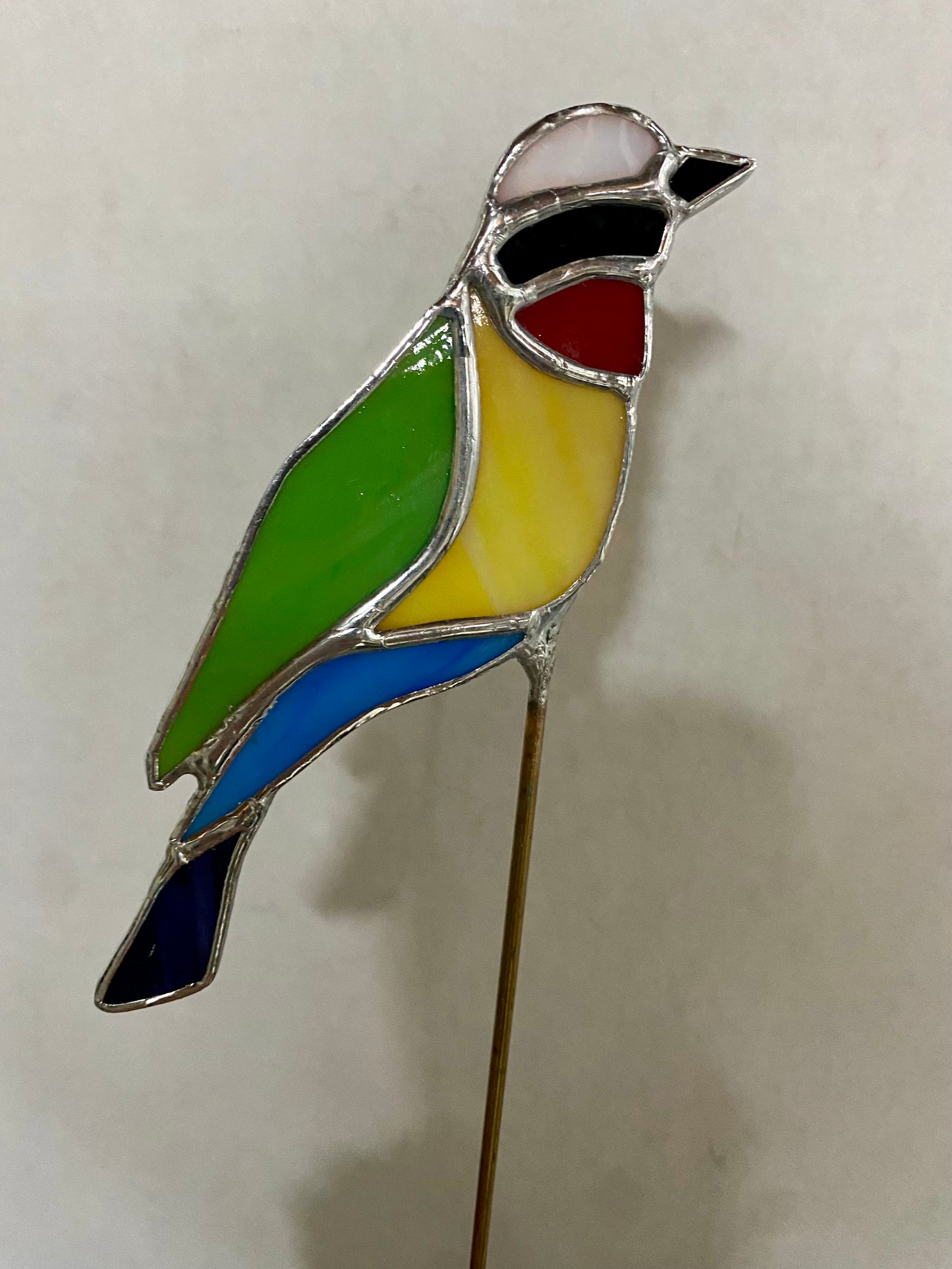 TROPICAL BIRD Plant Stake by Hip Chick Glass LLC, Stained Glass Bird, Glass Art Home Decor, Garden Art