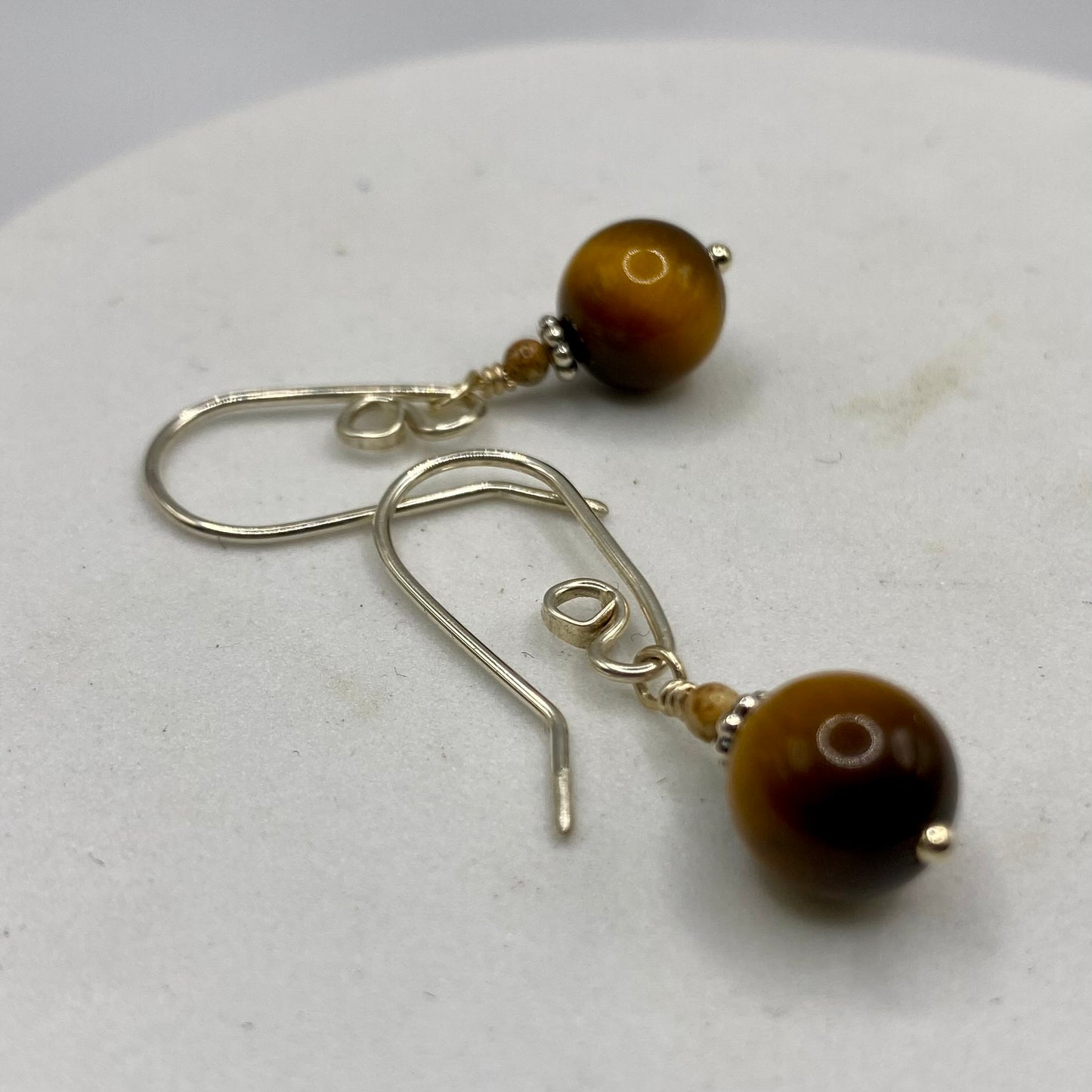 Tiger’s Eye, Picture Jasper Silver Earrings by Hip Chick Glass, Sterling Silver Earrings, Handmade Gemstone Jewelry, Birthstone Gift