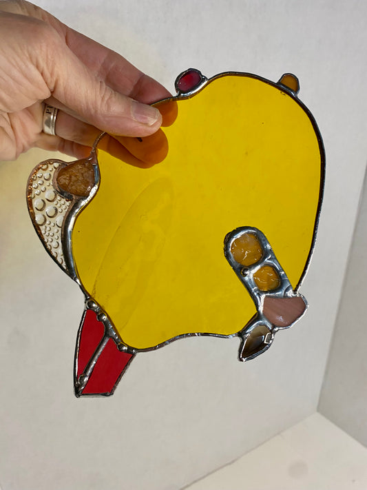 UAP | Stained Glass Suncatcher with Quartz by Hip Chick Glass, Original Design, Handmade Stained Glass Sun Catcher