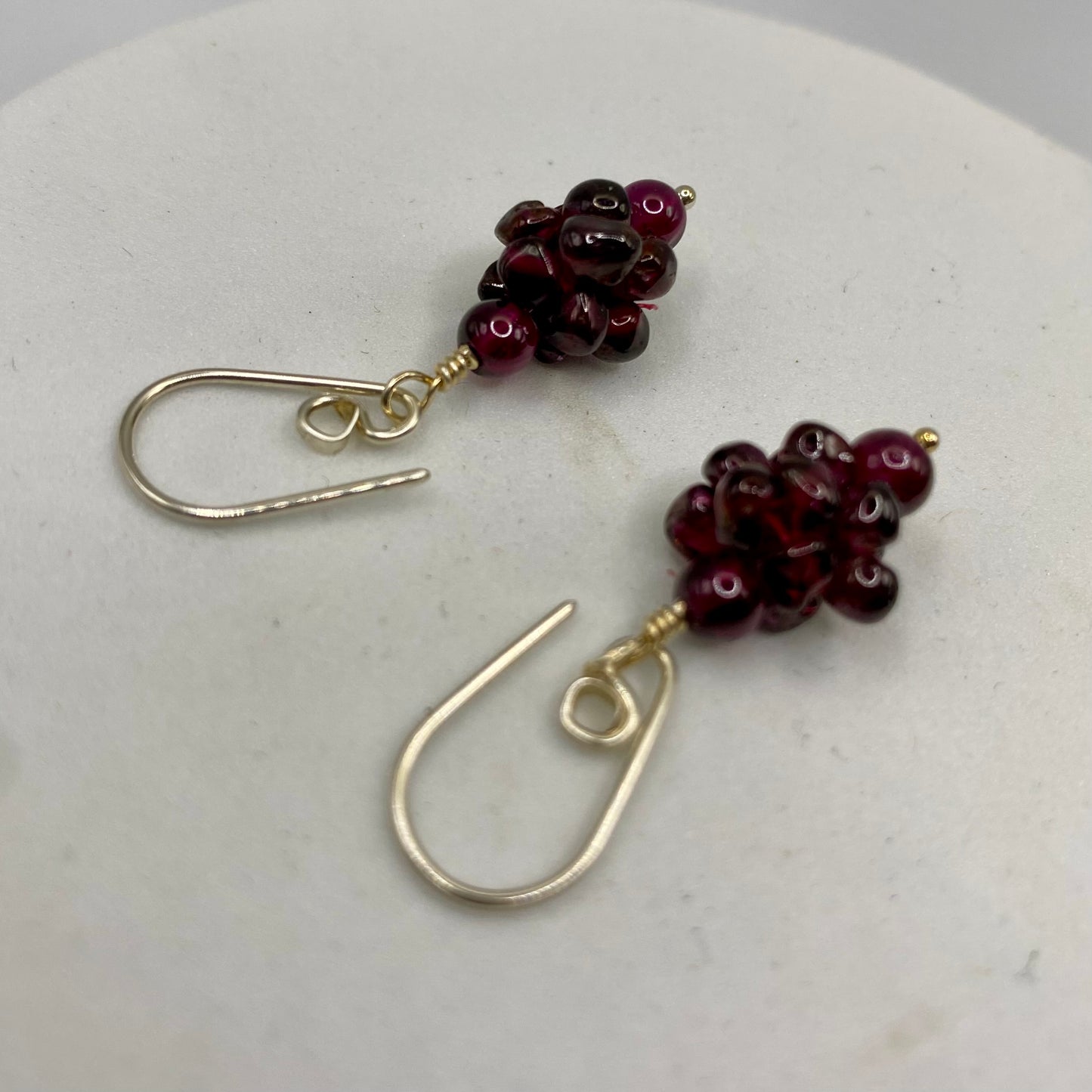Garnet & Sterling Silver Earrings by Hip Chick Glass, Sterling Silver Earrings, Handmade Gemstone Jewelry, Birthstone Gift