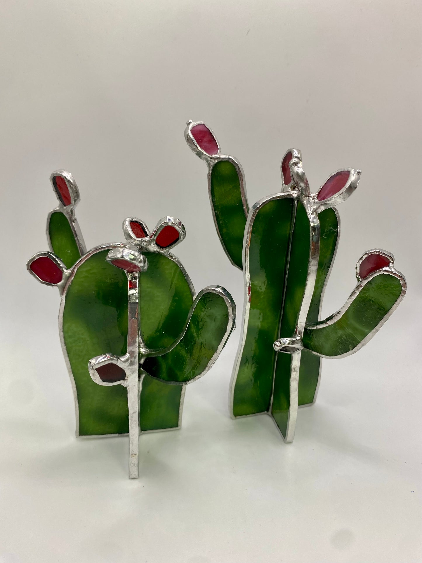 Saguaro Cactus in Bloom Stained Glass Home Decor by Hip Chick Glass