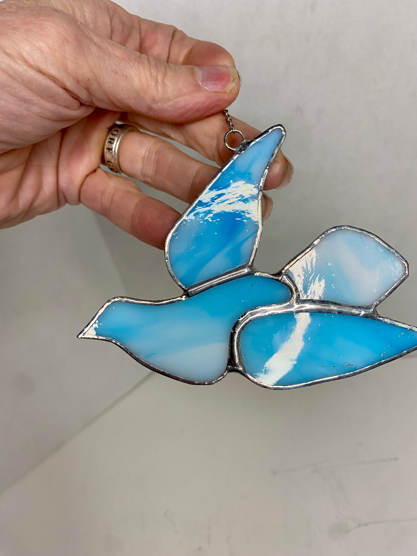 Blue Birds | Stained Glass Suncatcher by Hip Chick Glass, LLC, Glass Sun Catcher, Original Handmade Glass Art