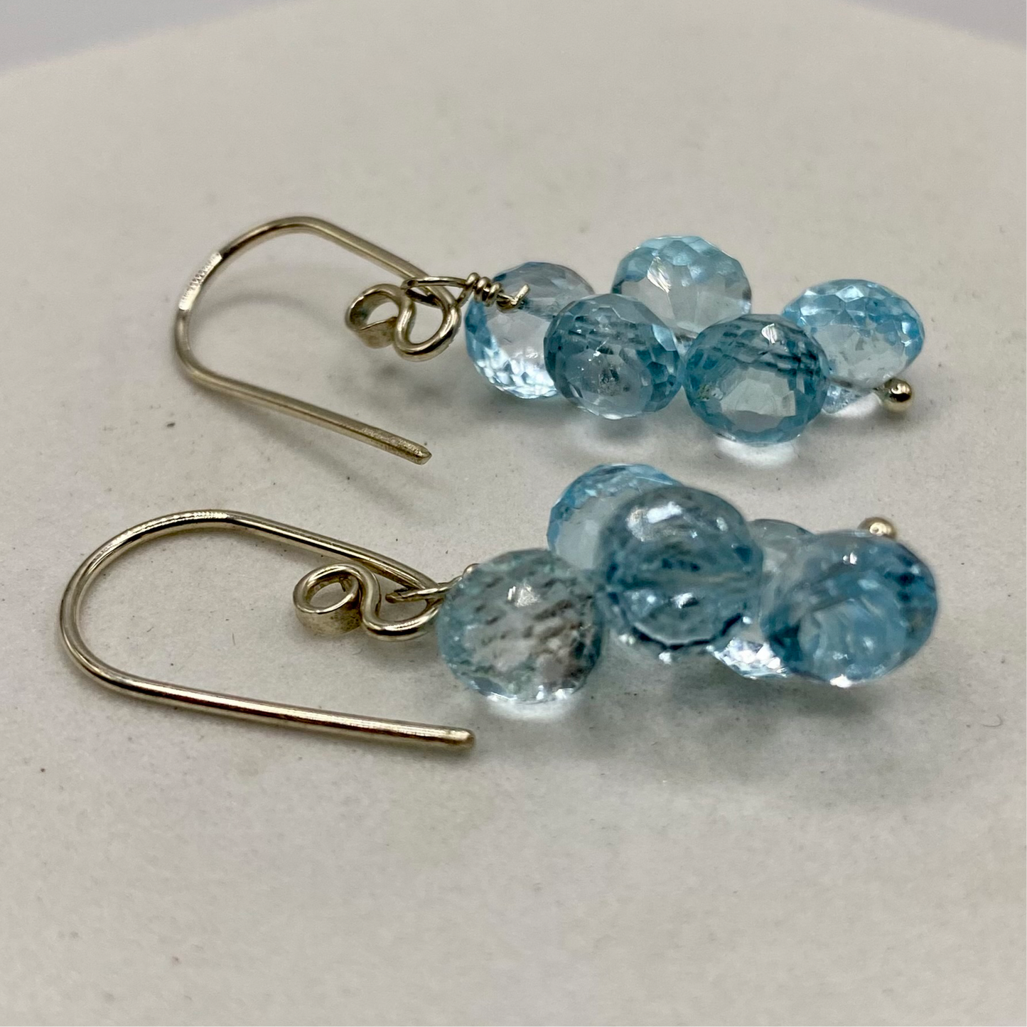 AA Grade Aquamarine Earrings by Hip Chick Glass, Sterling Silver Wire Wrap Earrings, Handmade Gemstone Jewelry, March Birthstone