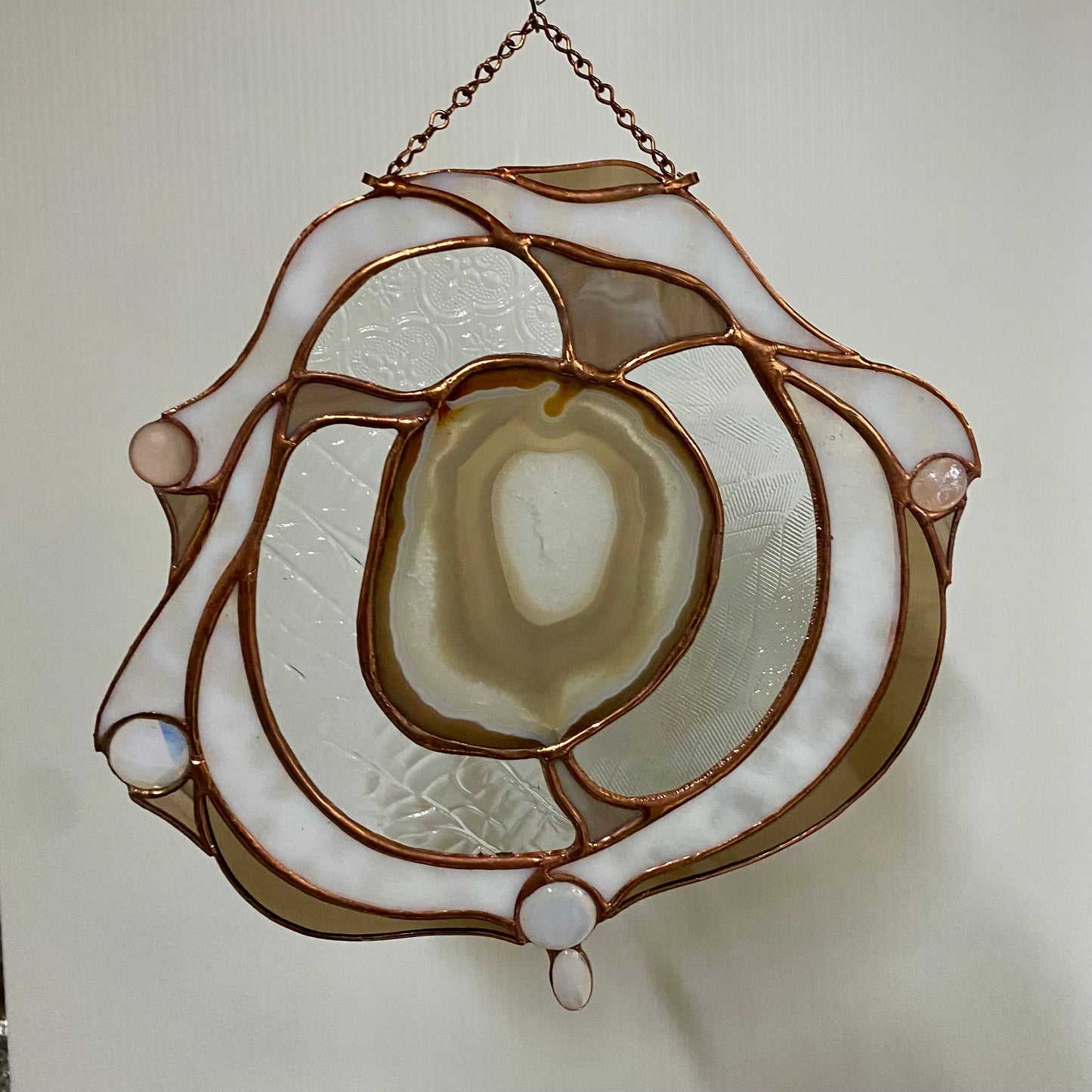 SIGNIFICANCE | Stained Glass Window Panel | Glass Art Abstract Hanging Panel | Window Decor