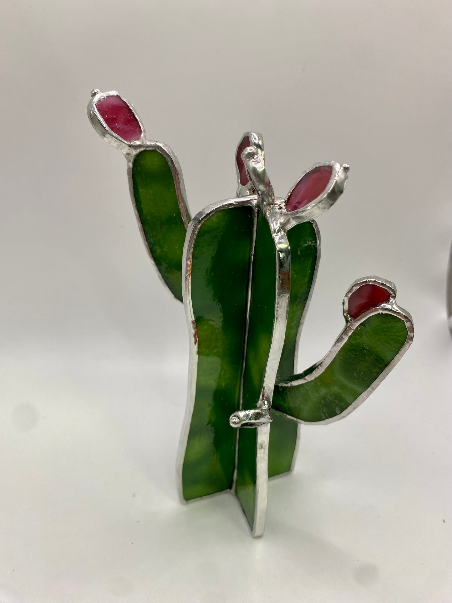 Saguaro Cactus in Bloom Stained Glass Home Decor by Hip Chick Glass